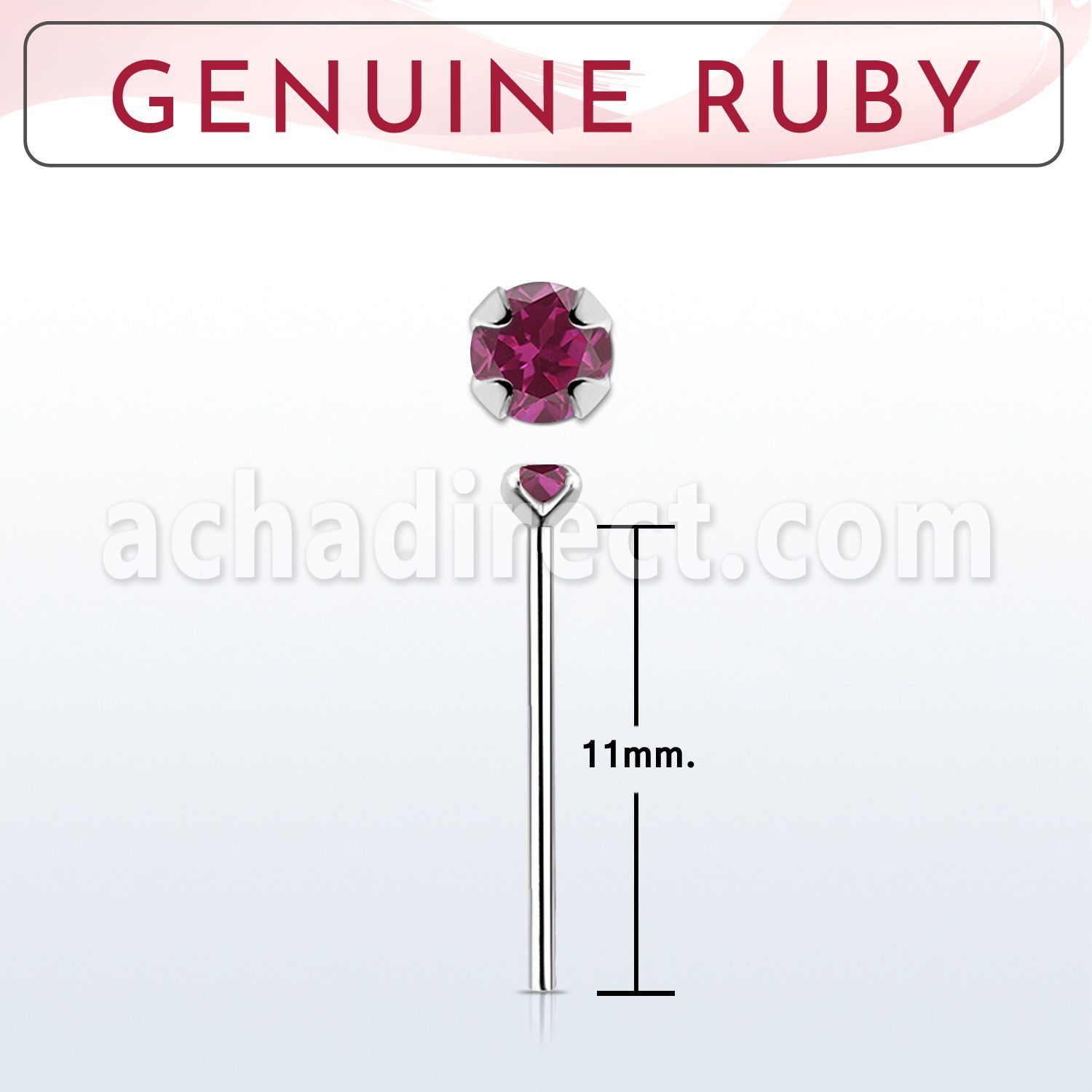 nypge5 925 silver bend it yourself nose stud w a ruby stone