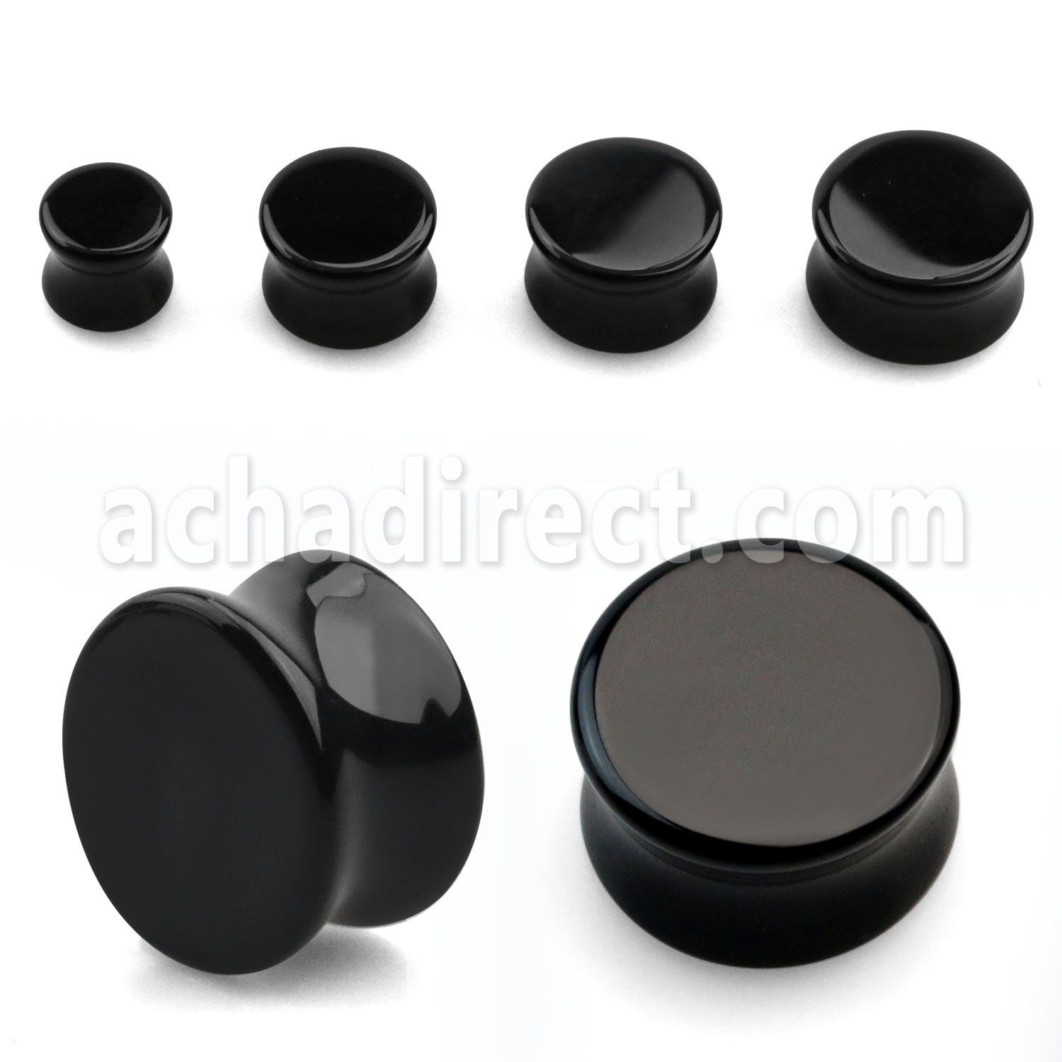pgshh black onyx double flared stone plug