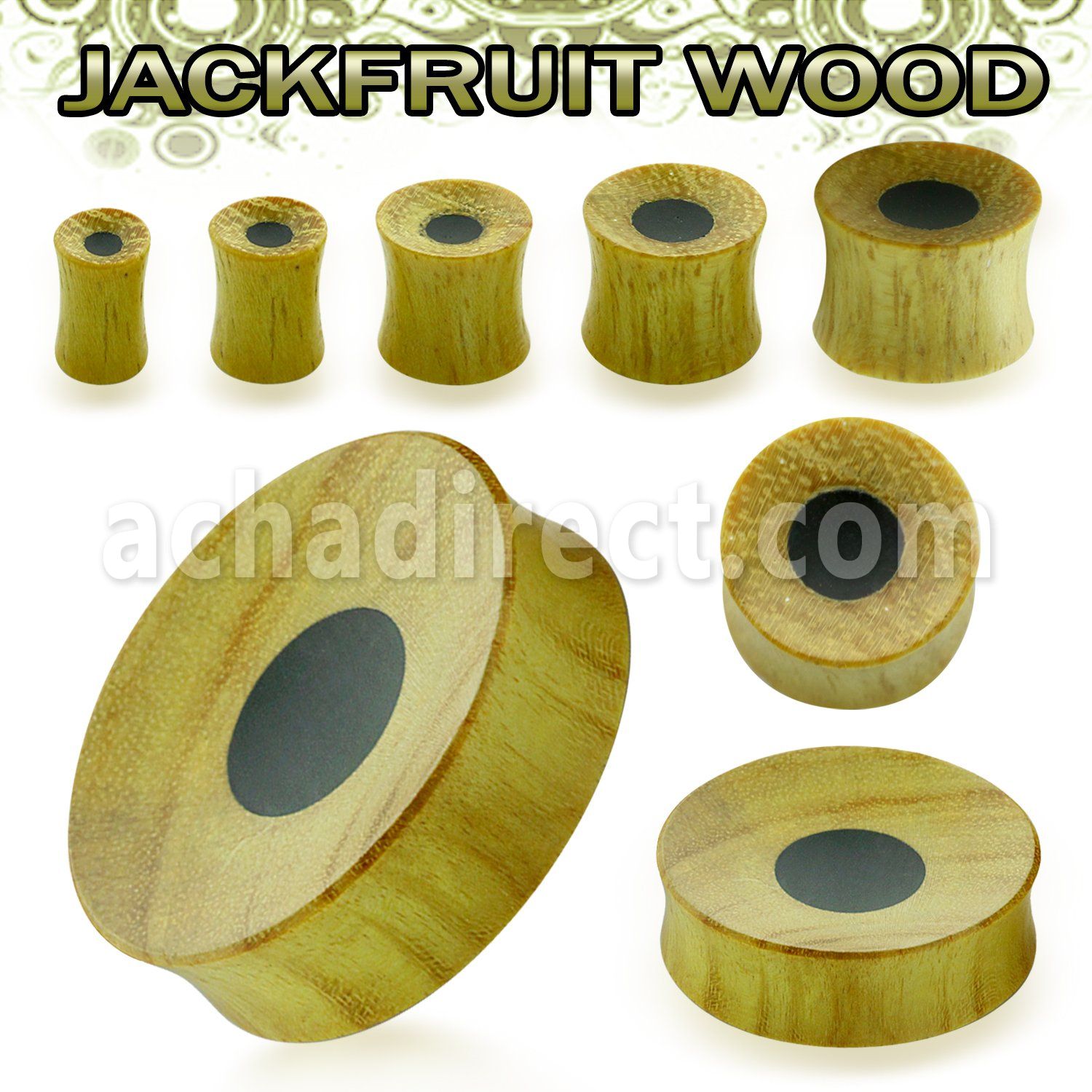 pjwac double flare jack fruit wood plug w areng wood centre