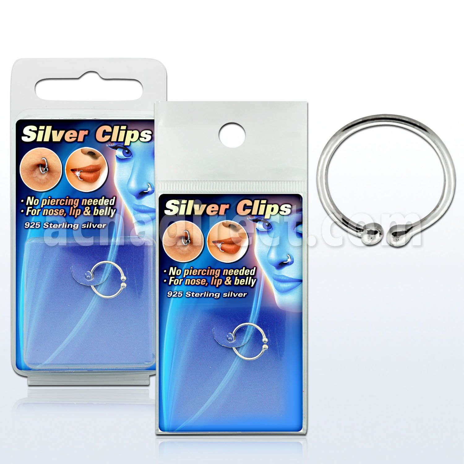 pksc2 non piercing 925 sterling silver nose clip size 10mm