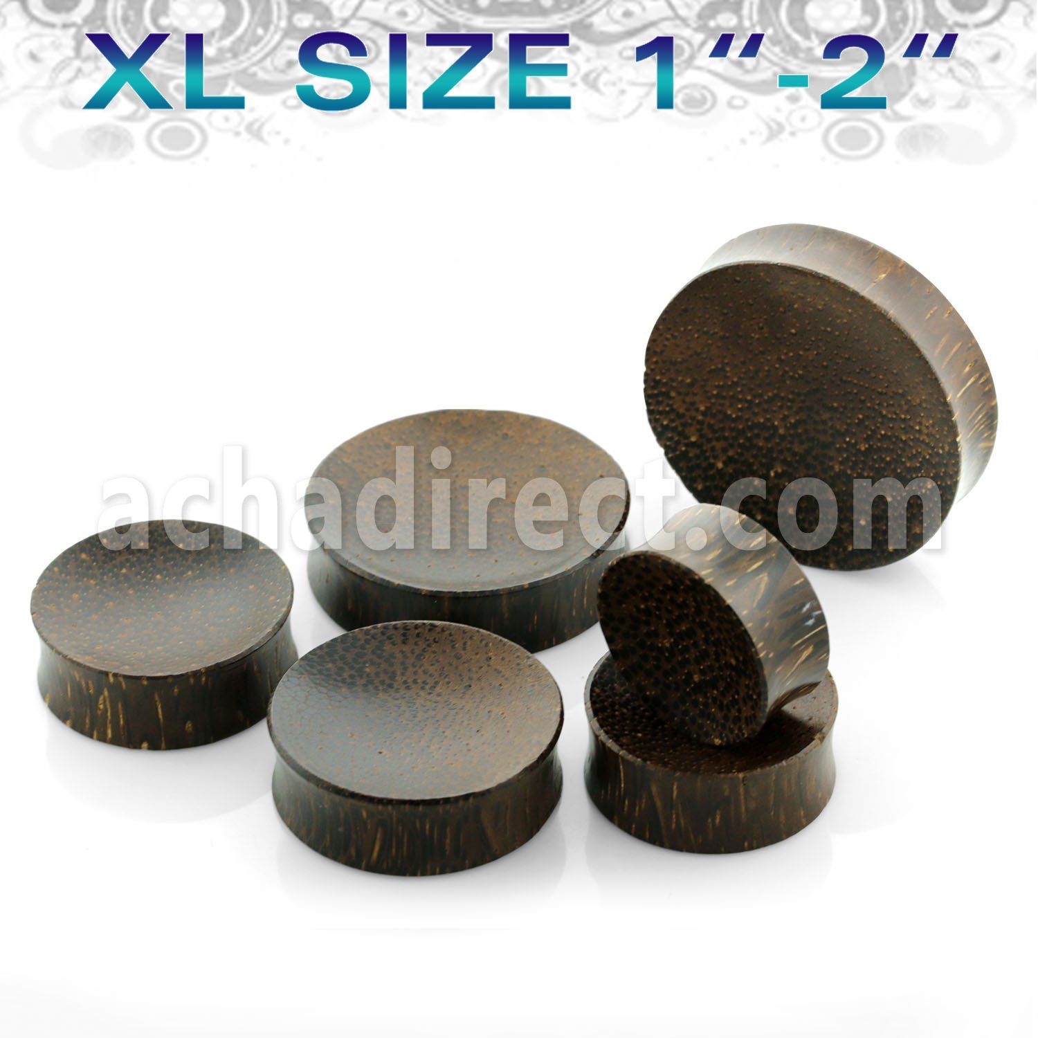 pwbxl xl size palm wood concave double flare plug