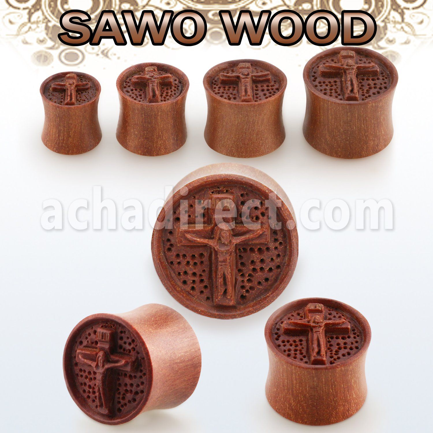 pwsjus sawo wood plug with hand carved jesus on cross
