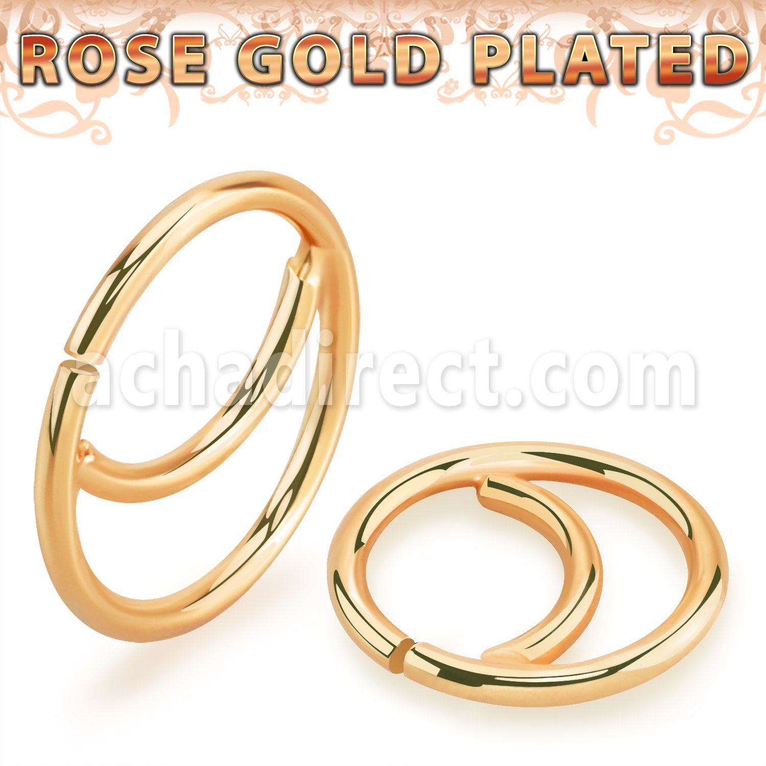 rssea18 rose gold plated silver seamless nose ring moon