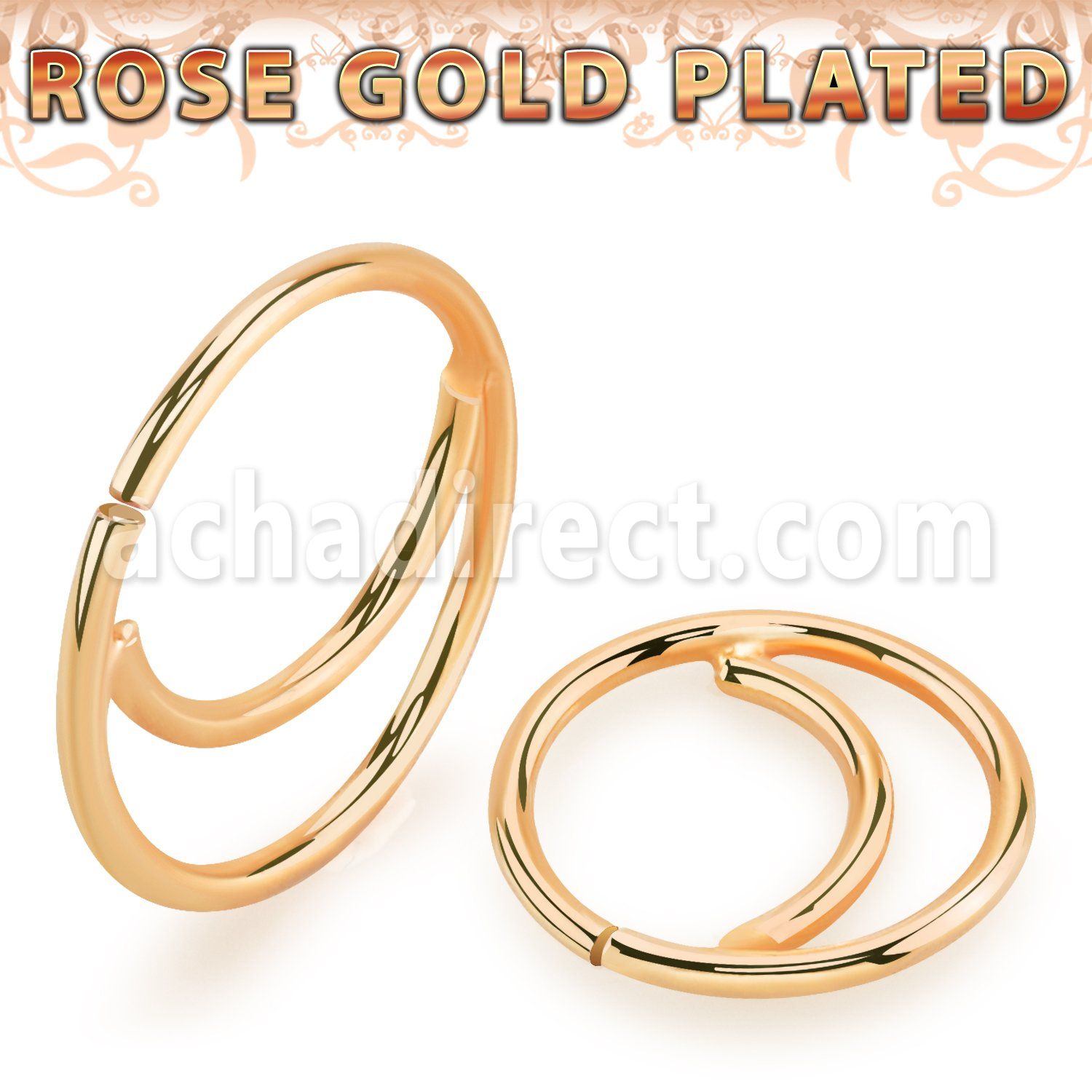 rssea20 rose gold plated silver seamless nose ring moon