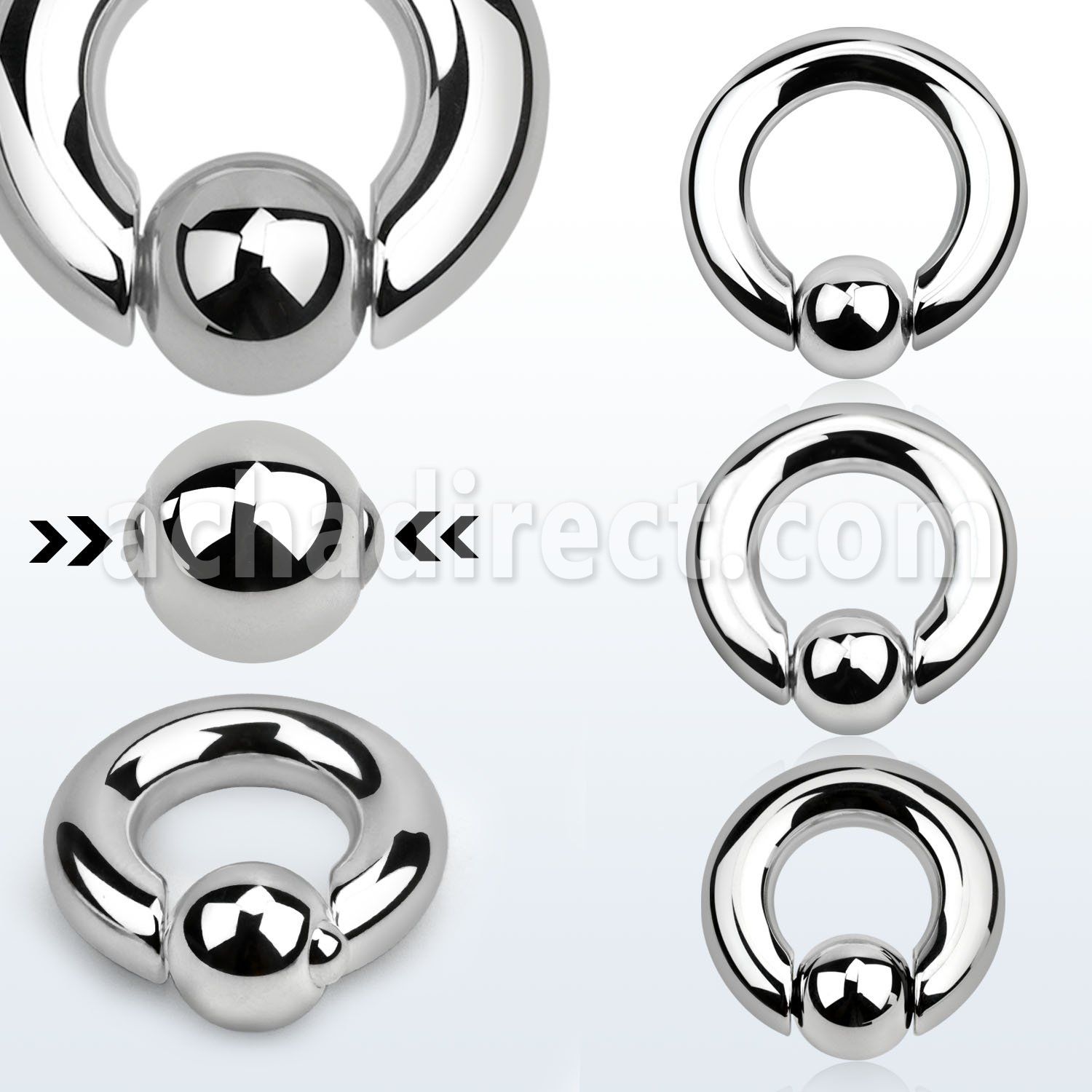 sbcr2 316l steel spring loaded ball closure ring 2g 10mm ball