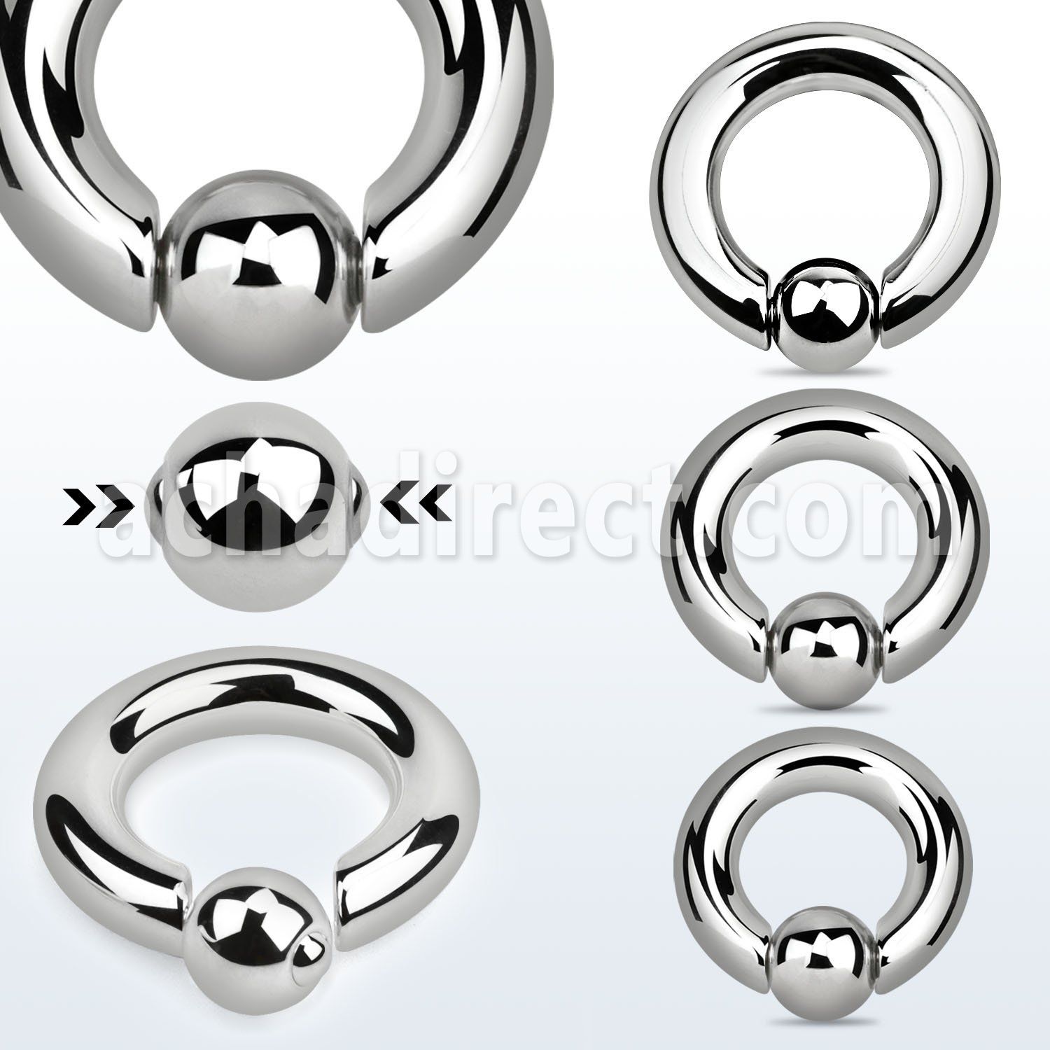 sbcr4 316l steel spring loaded ball closure ring 4g 8mm ball