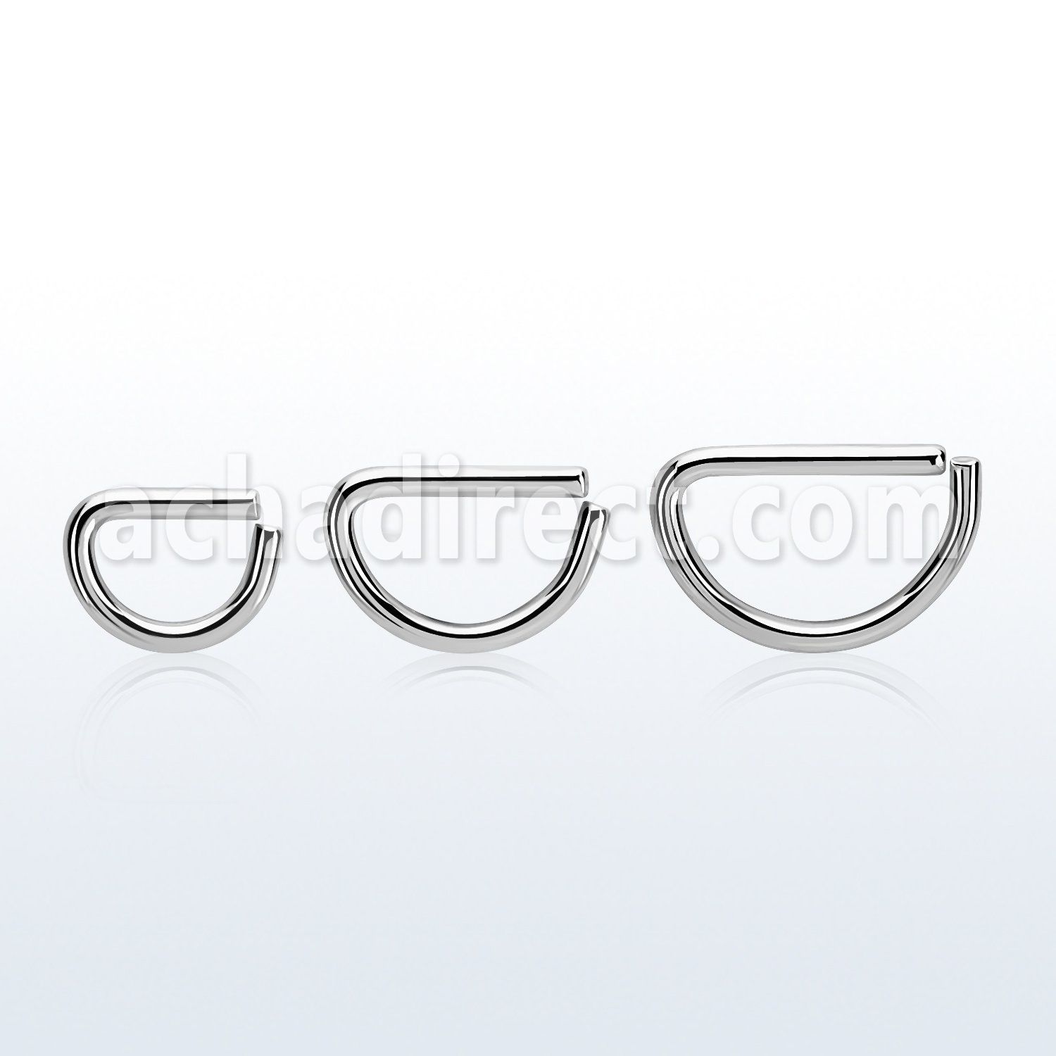 seld16 d shapped surgical steel seamless ring, 16g (1.2mm)