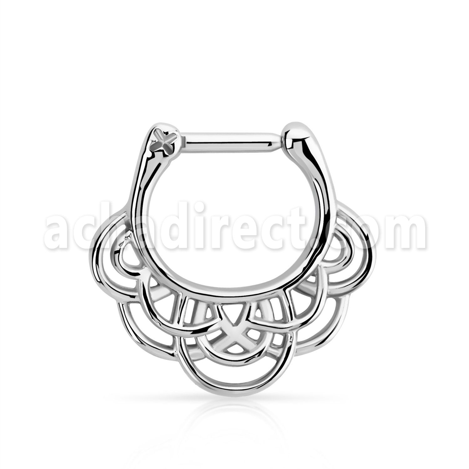 sepv16 high polished steel septum clicker w woven celtic design