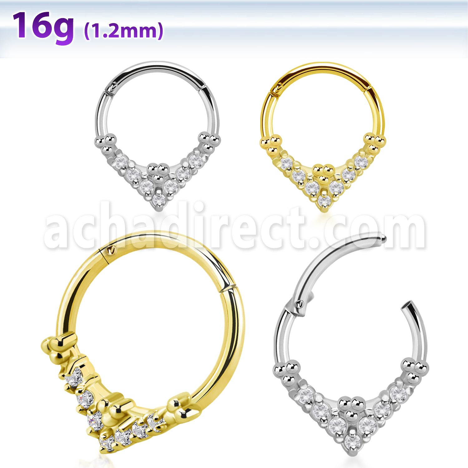 sgsh31 steel hinged segment ring cnc cz balls chevron