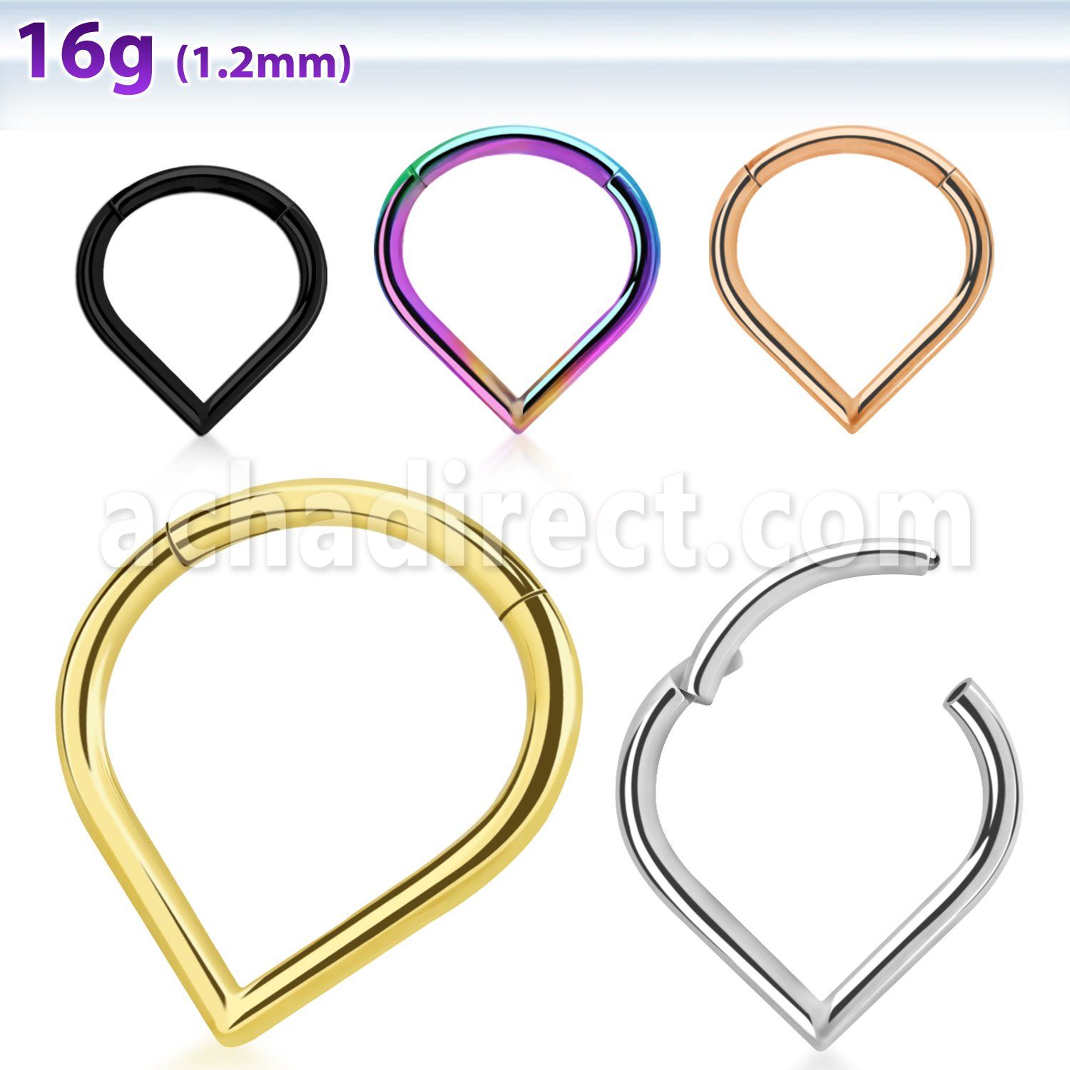 sgtsh14 pvd plated steel hinged segment ring pear