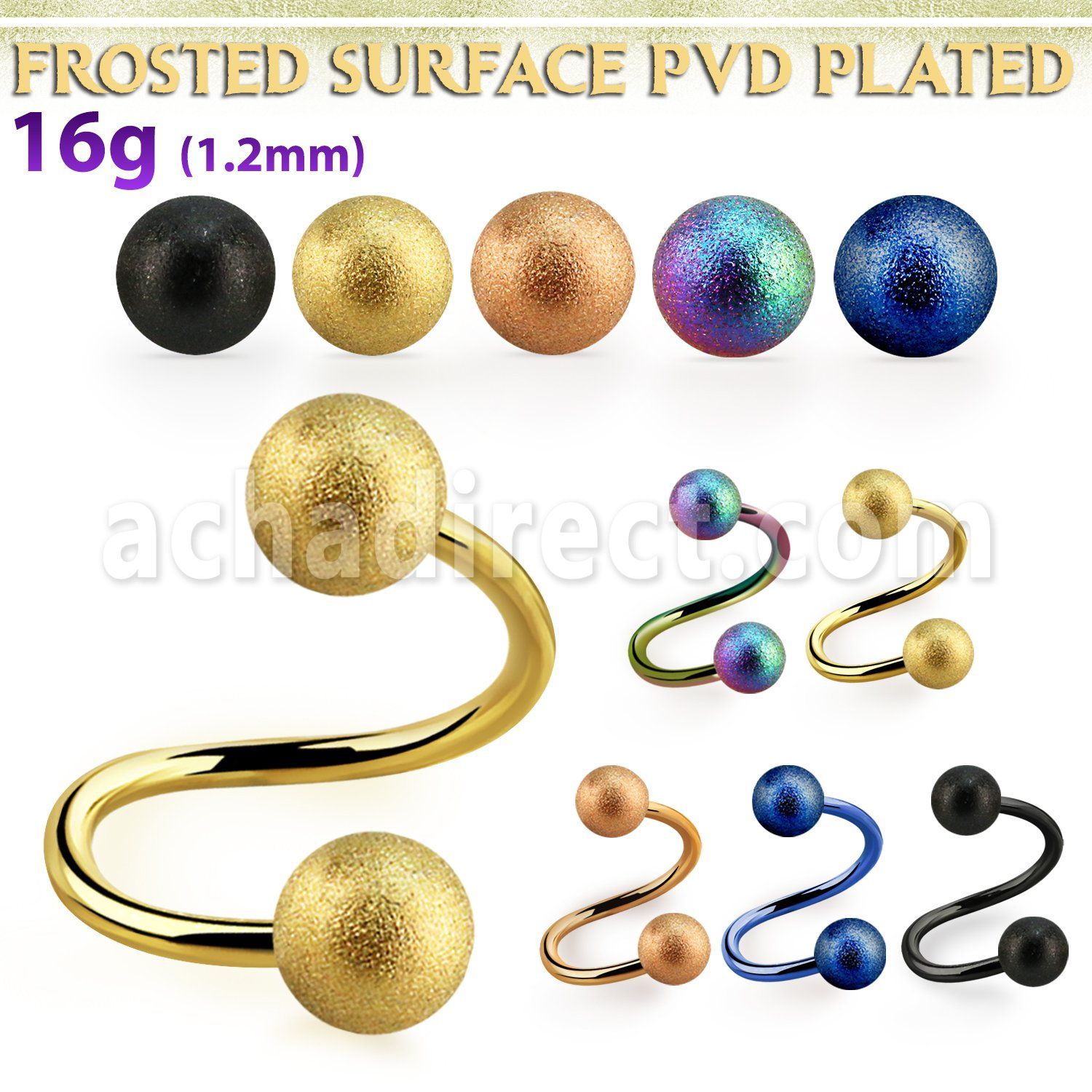 spetfo5 anodized steel spiral w 5mm frosted steel balls
