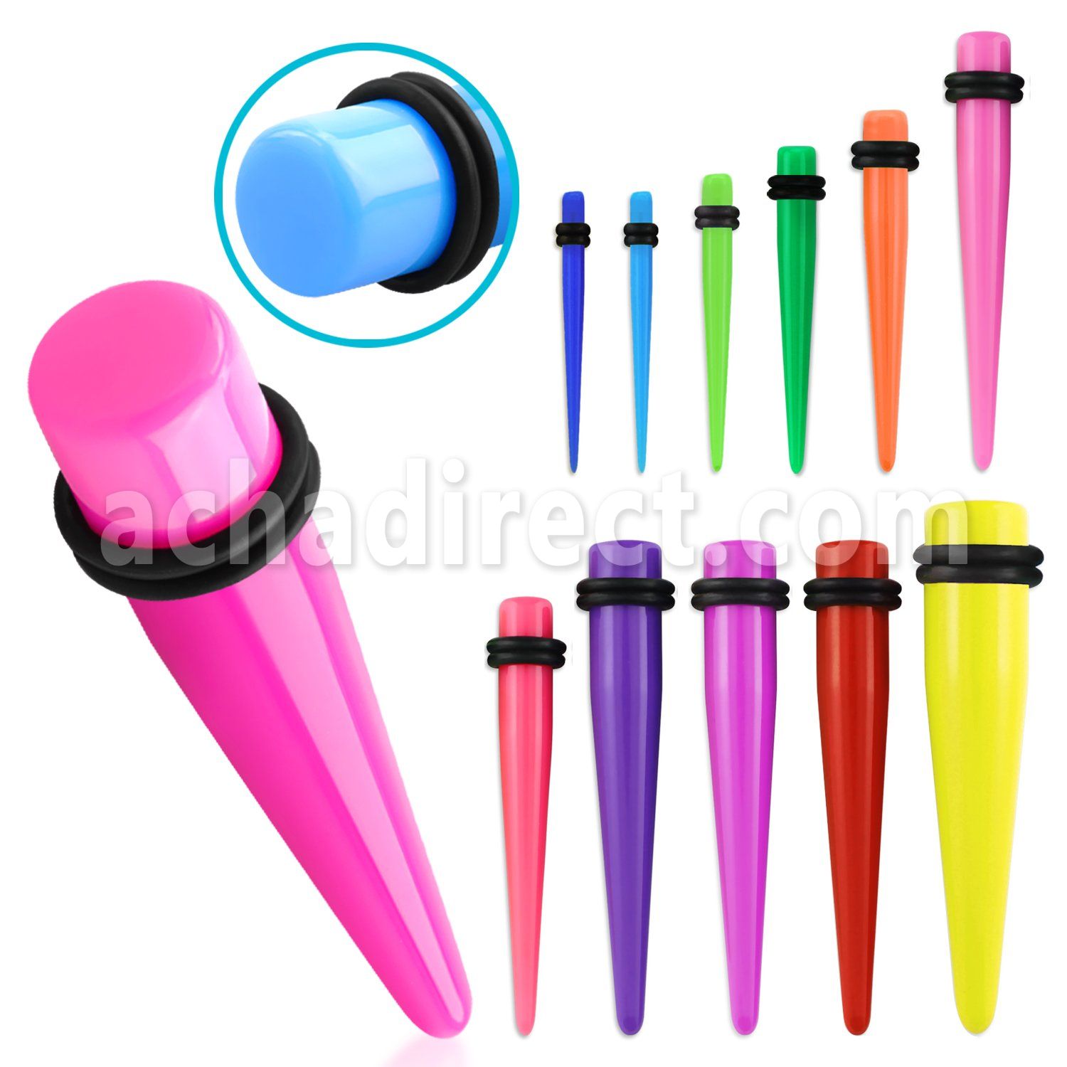 tpsv solid colored acrylic taper with double rubber o rings