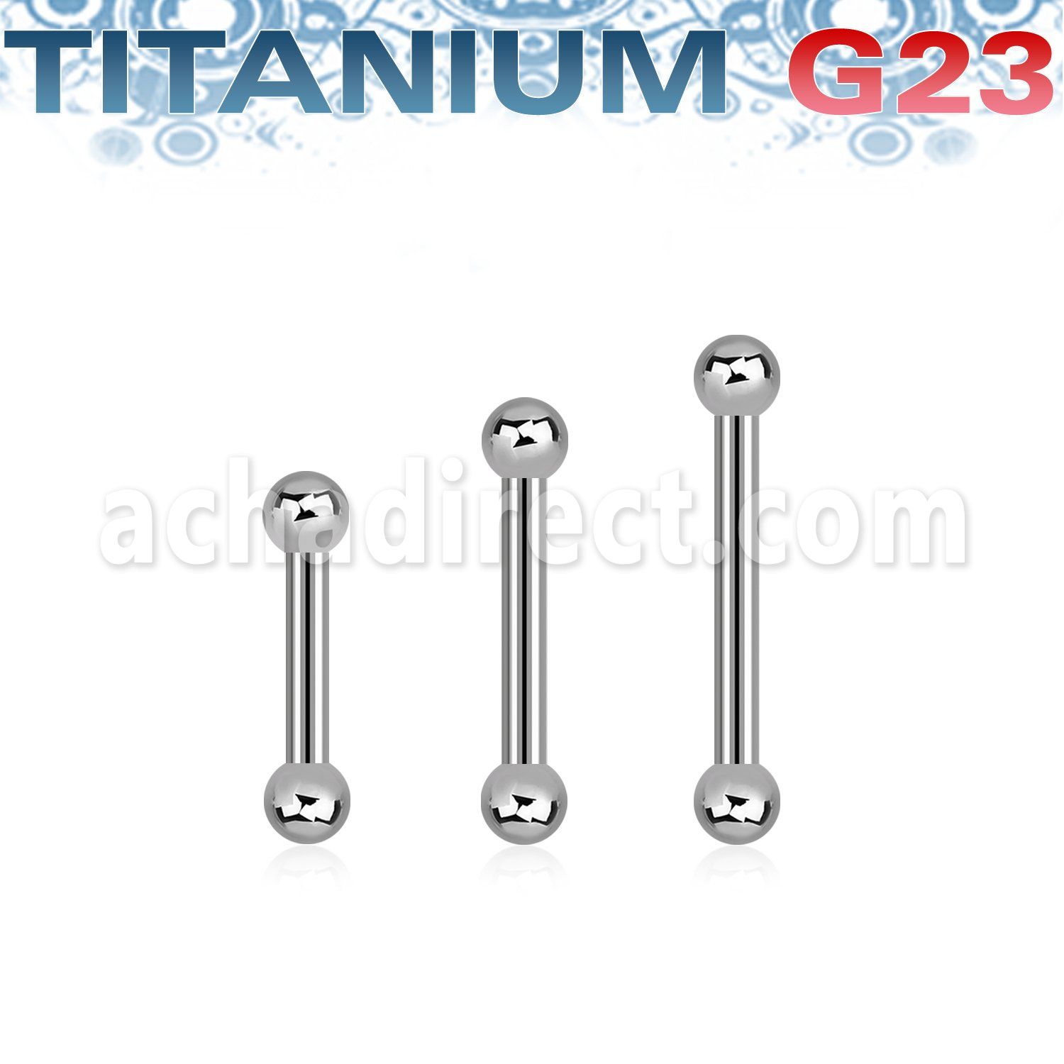 ubbeb25 titanium g23 eyebrow or helix barbell ball