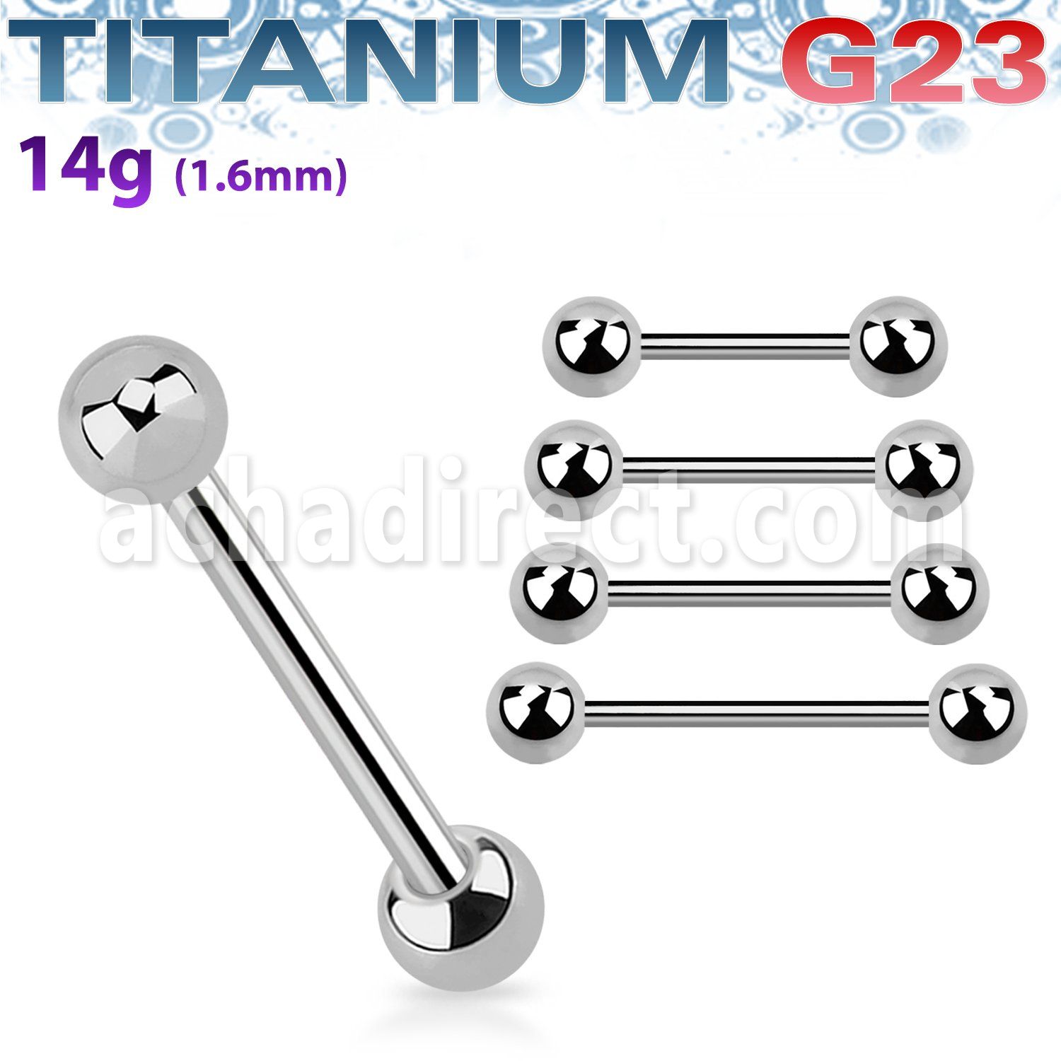 ubbnps titanium g23 nipple barbell with two 4mm balls
