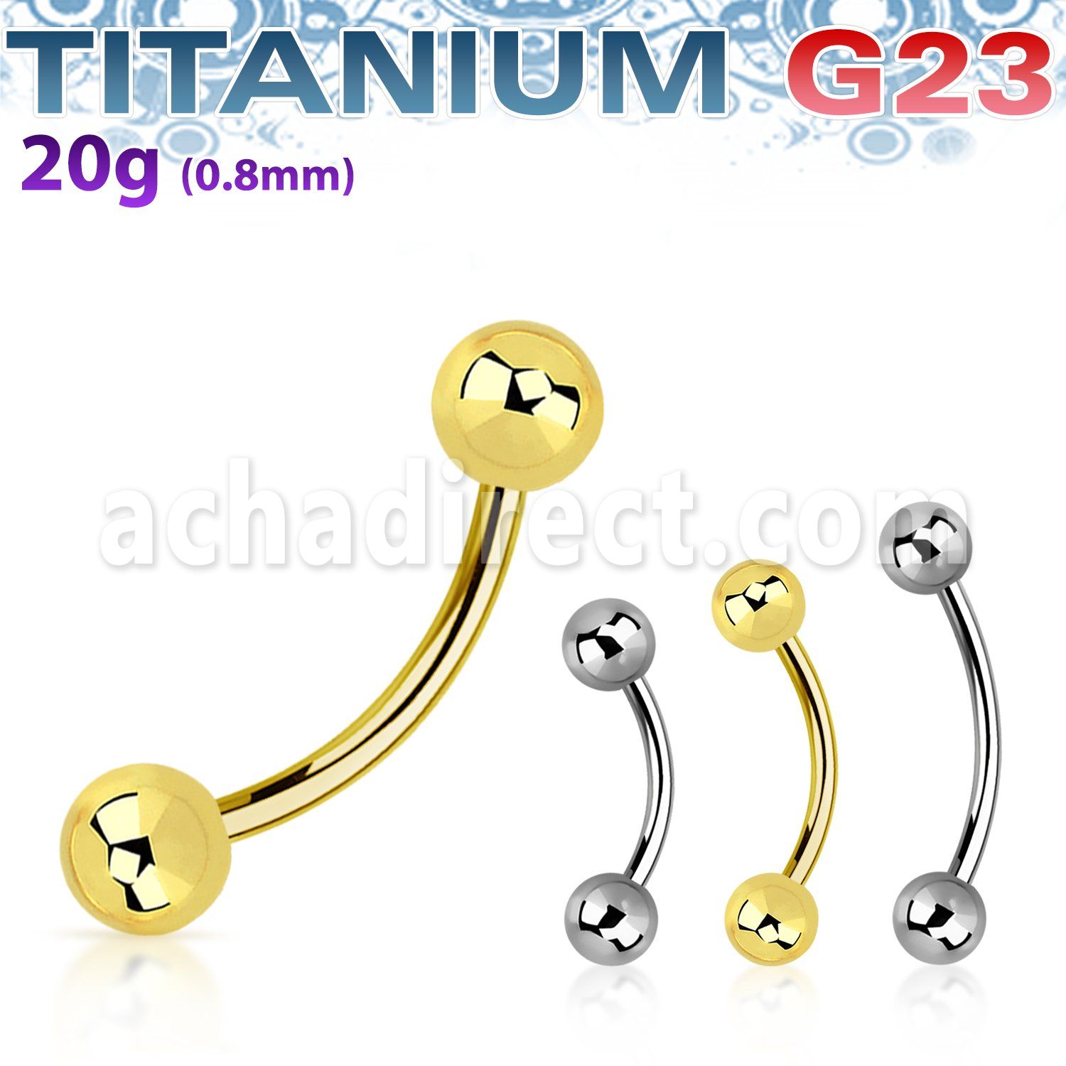 ubn20b3 titanium g23 banana 20g 3mm balls
