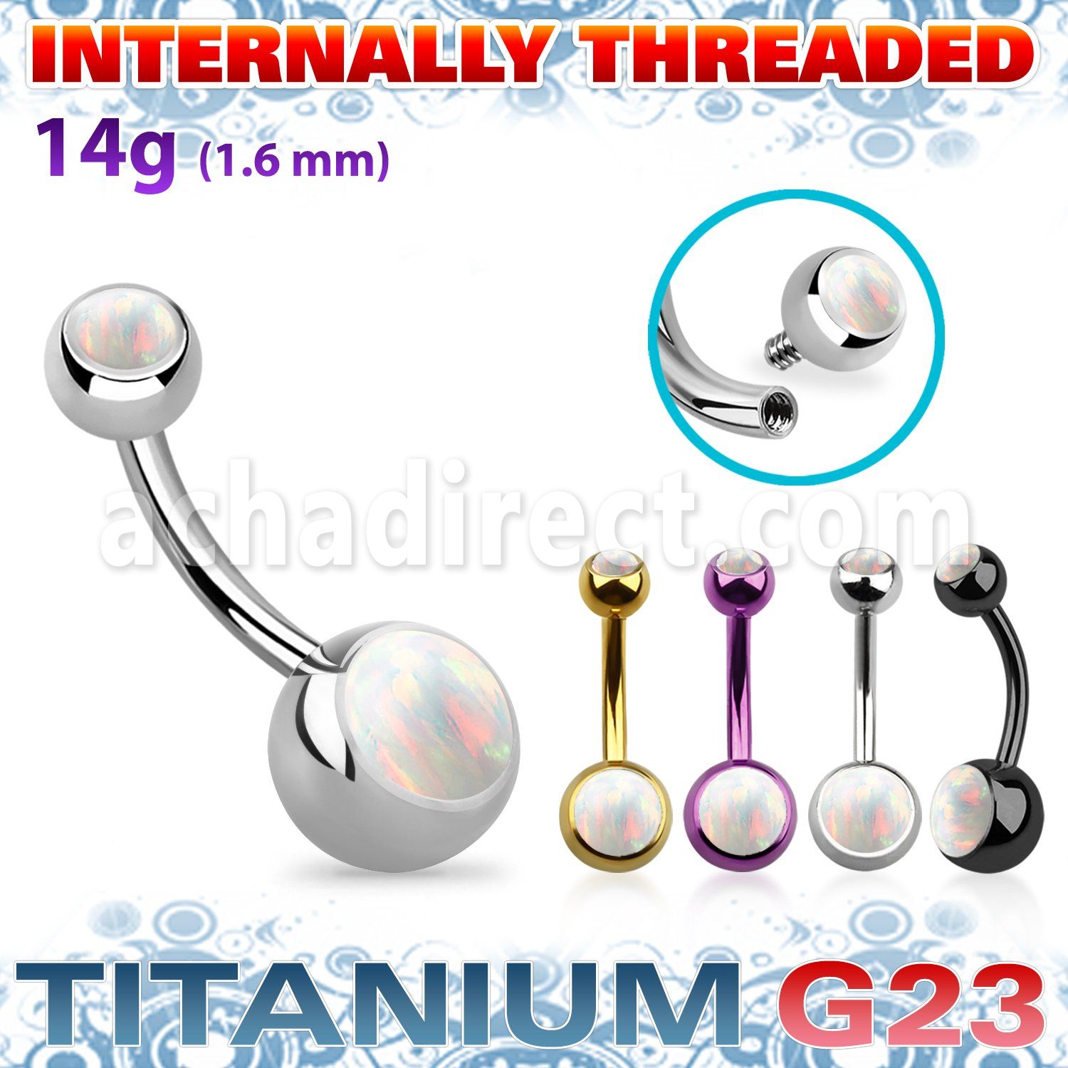 ubn2ogin pvd titanium belly banana 14g internaly