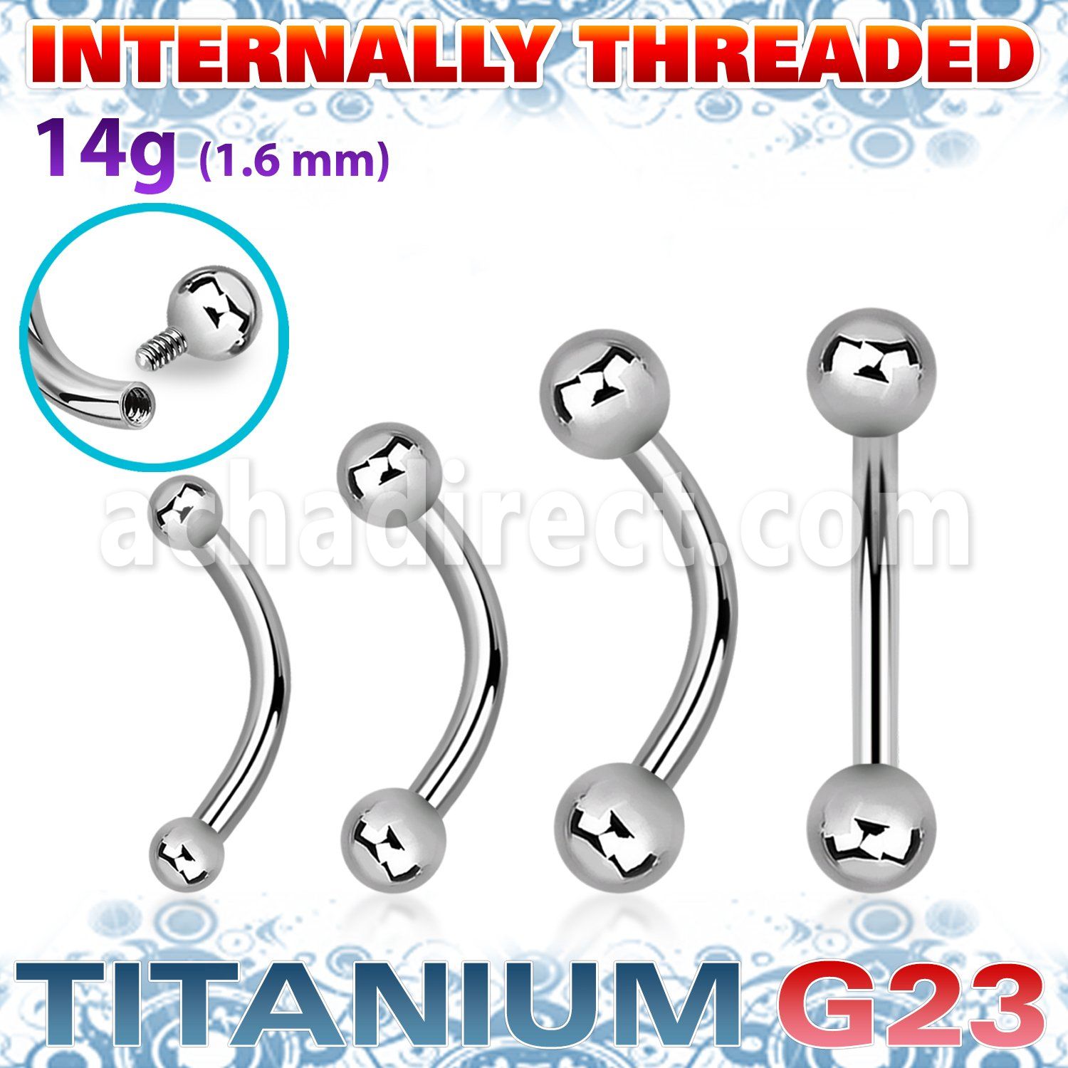 ubnbi titanium g23 banana 14g balls internal