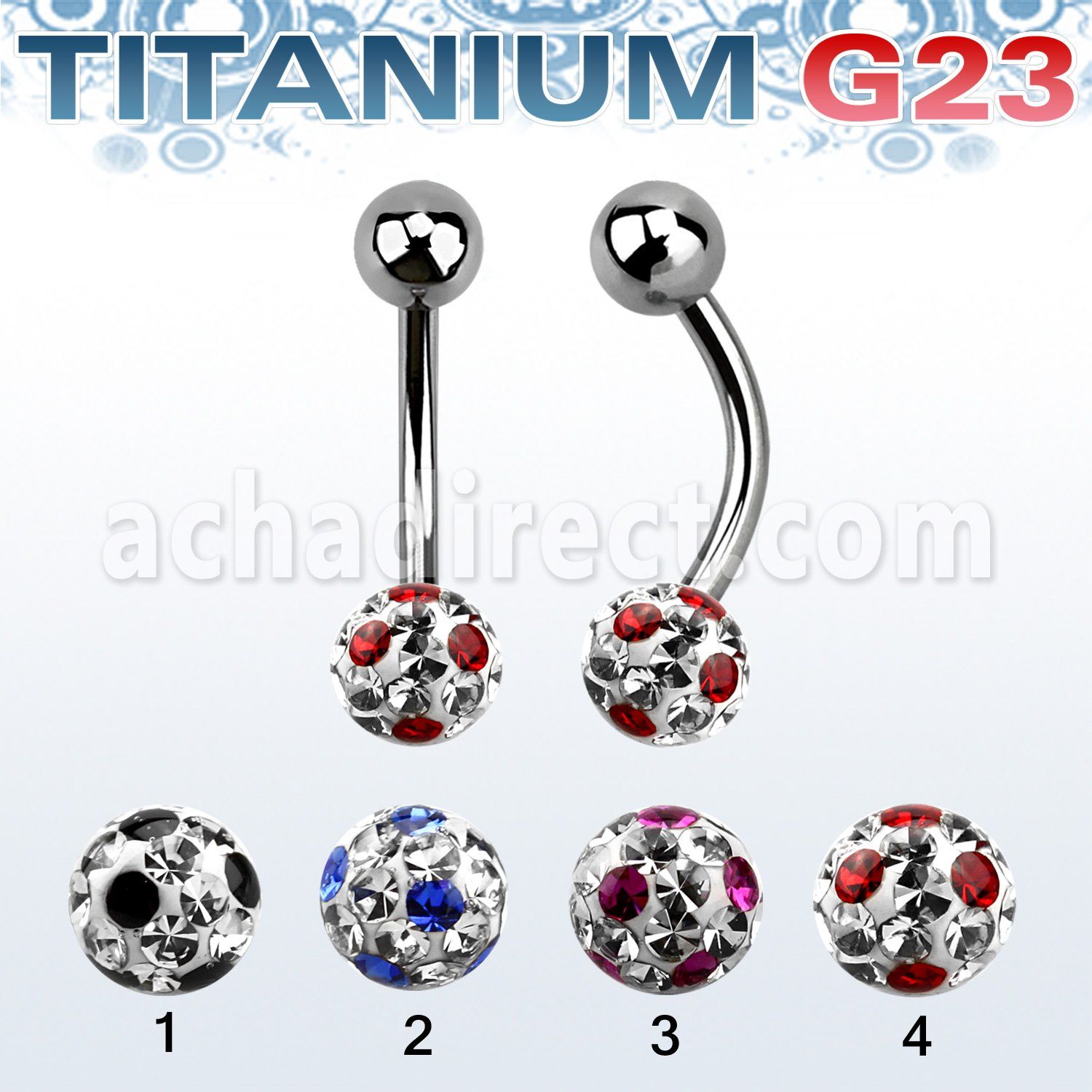 ubnfr6a titanium g23 banana with steel 6mm dotted ferido ball