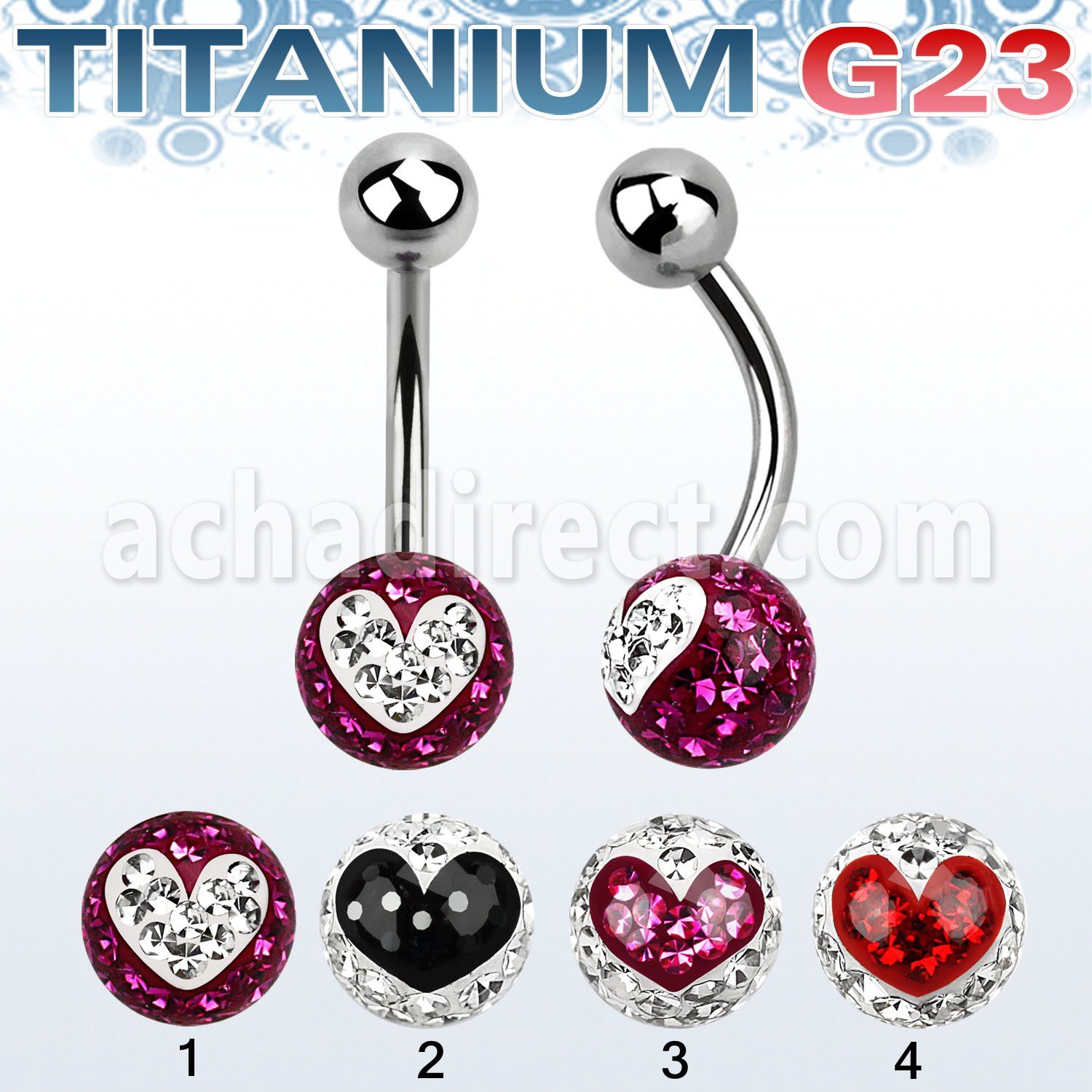 ubnfr8b titanium g23 belly banana w steel heart ferido ball