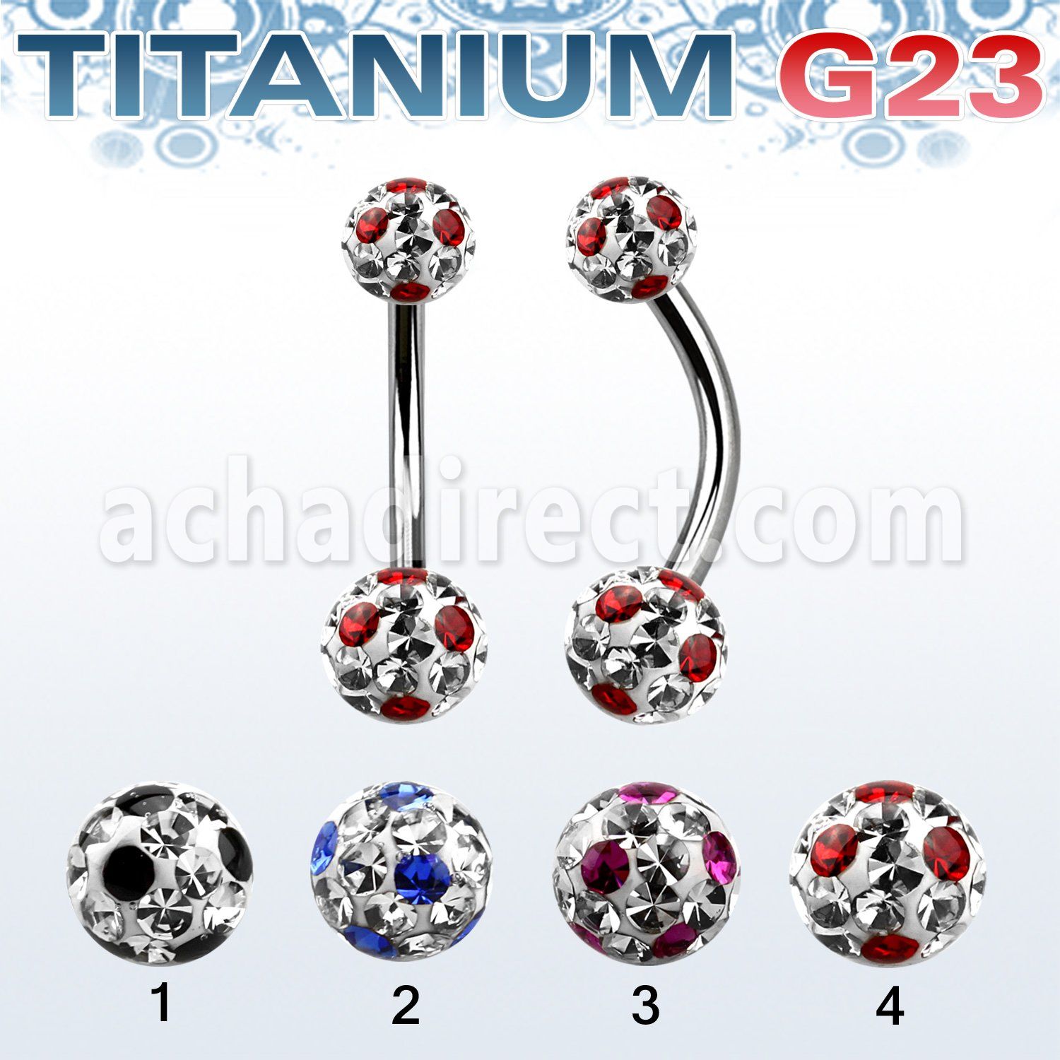 ubnfrsa titanium g23 belly banana w 5 6mm dotted ferido balls