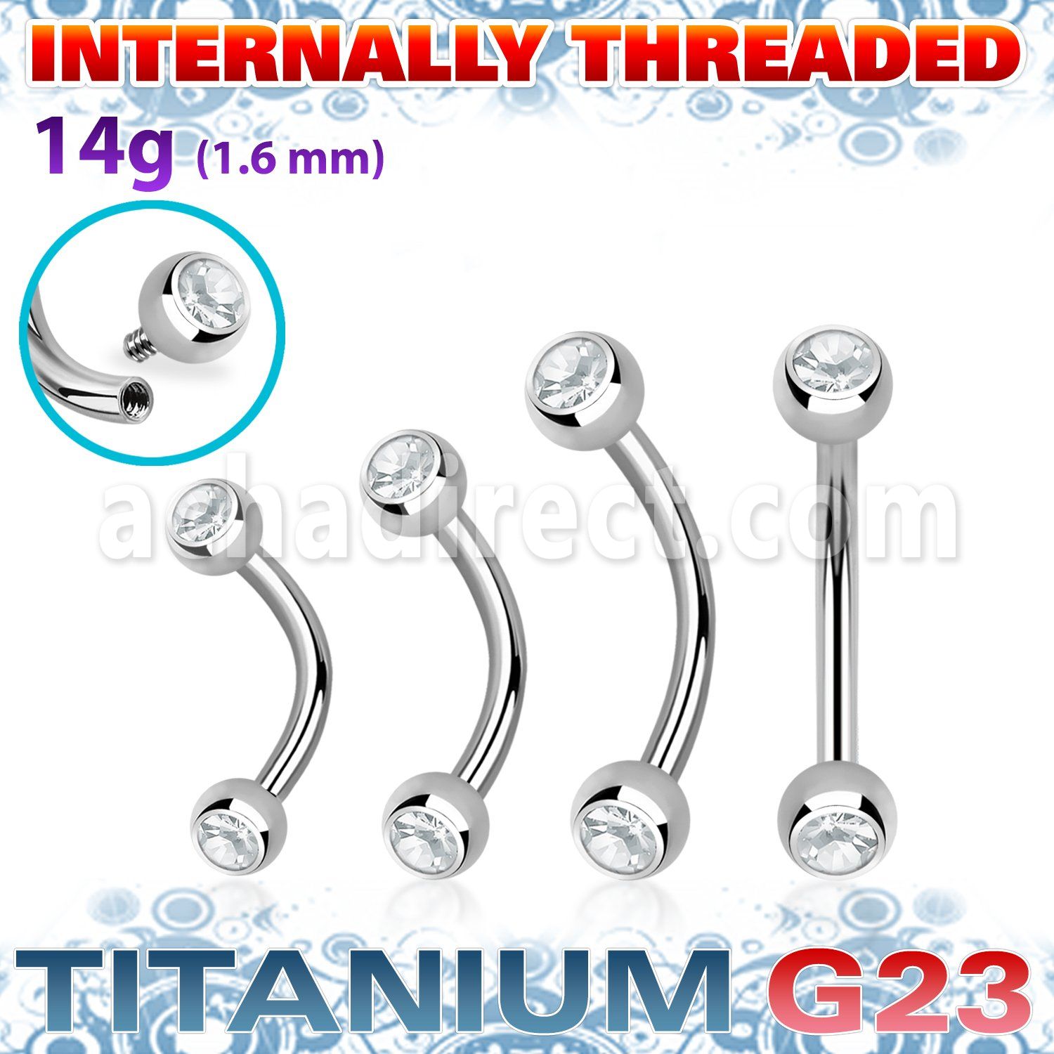 ubnjbi titanium g23 banana 14g jewel balls internal