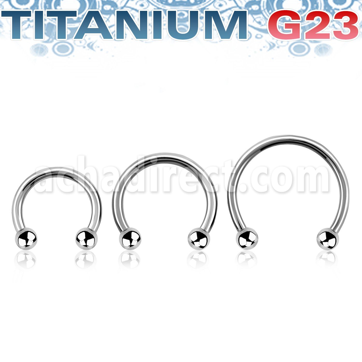 ucbb3 titanium g23 circular barbell 14g two 3mm balls