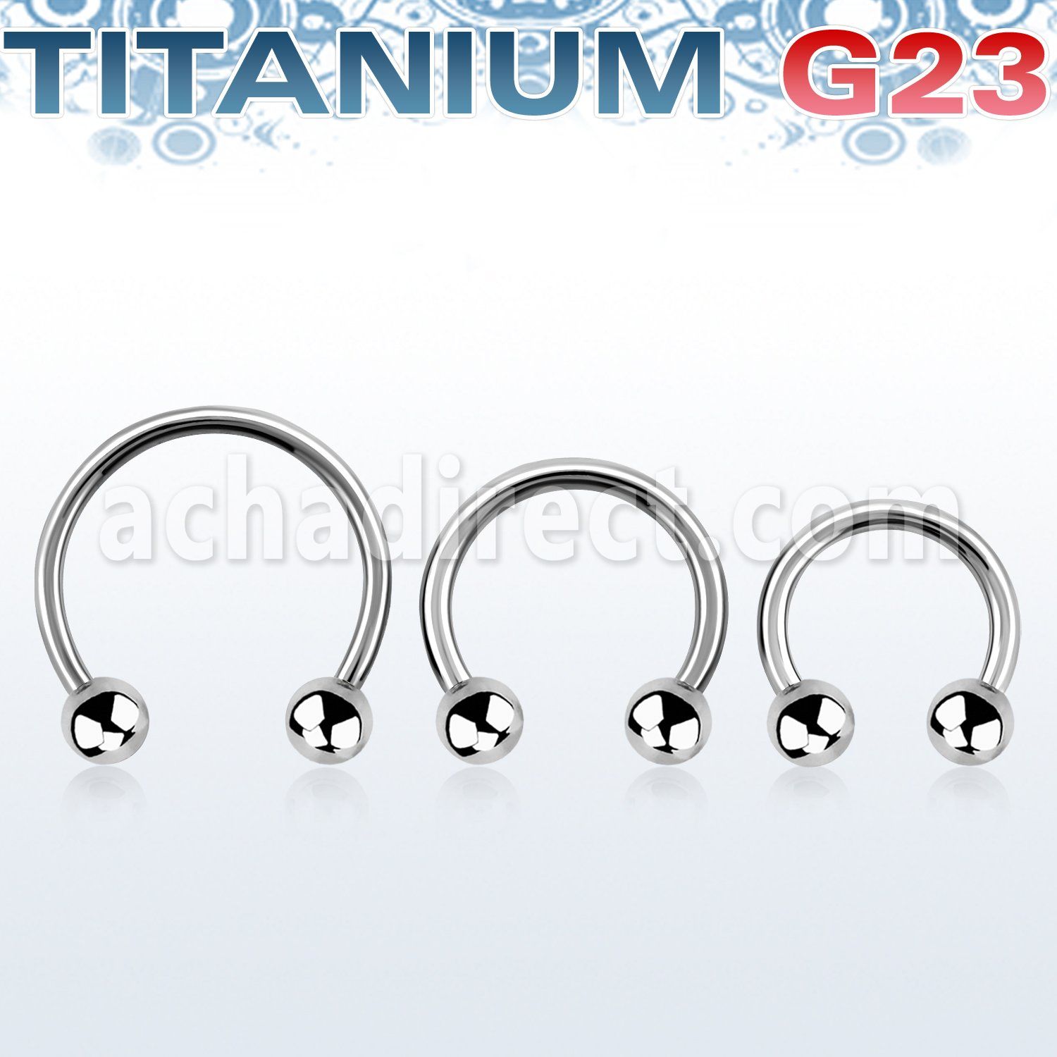 ucbb titanium g23 circular barbell with two 4mm balls