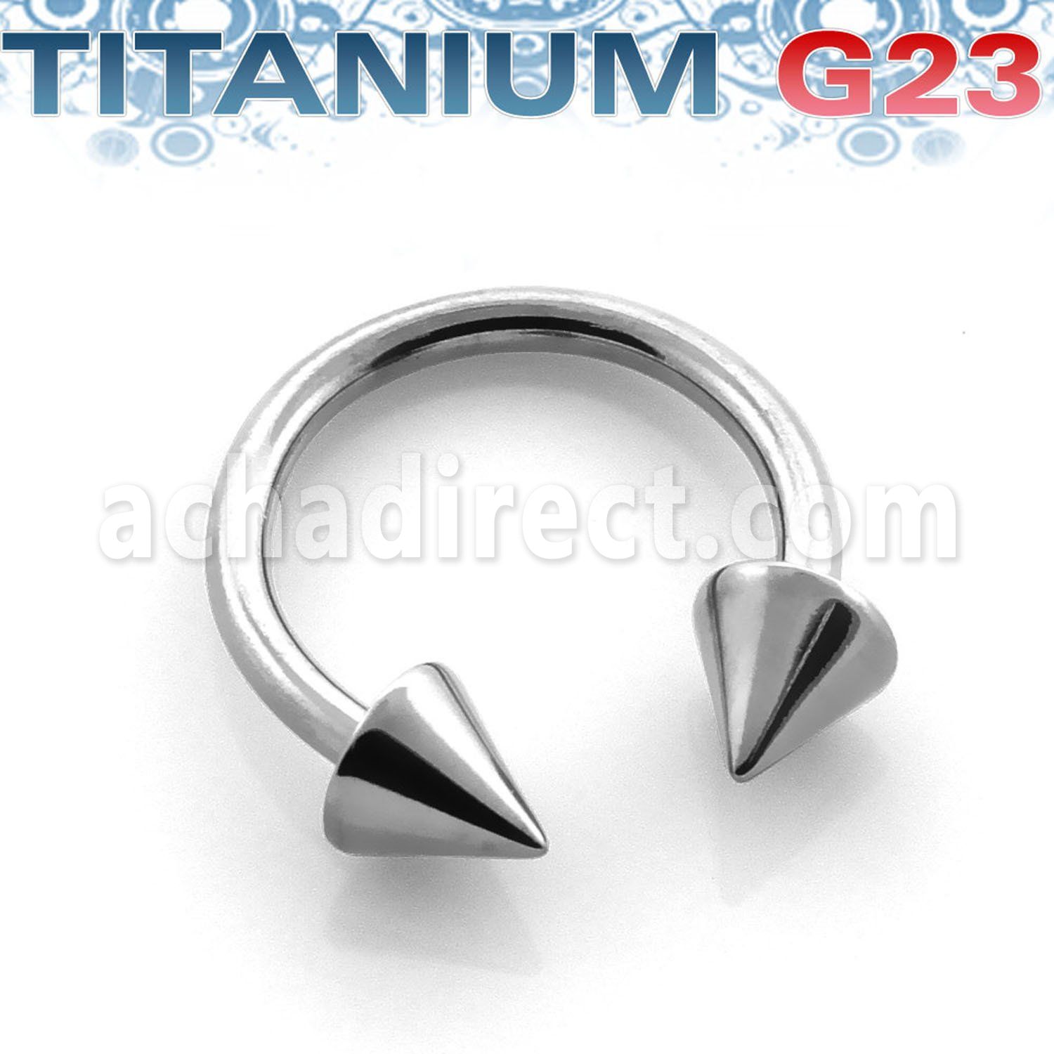 ucbcn titanium g23 circular barbell with a 5mm cones
