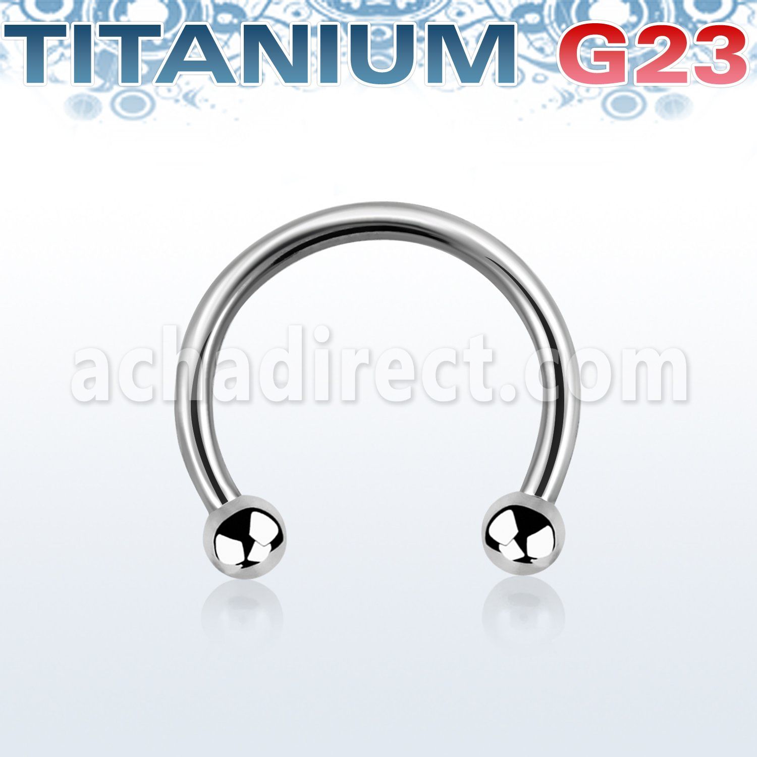 ucbe25 titanium g23 circular eyebrow barbell with 2 5mm balls