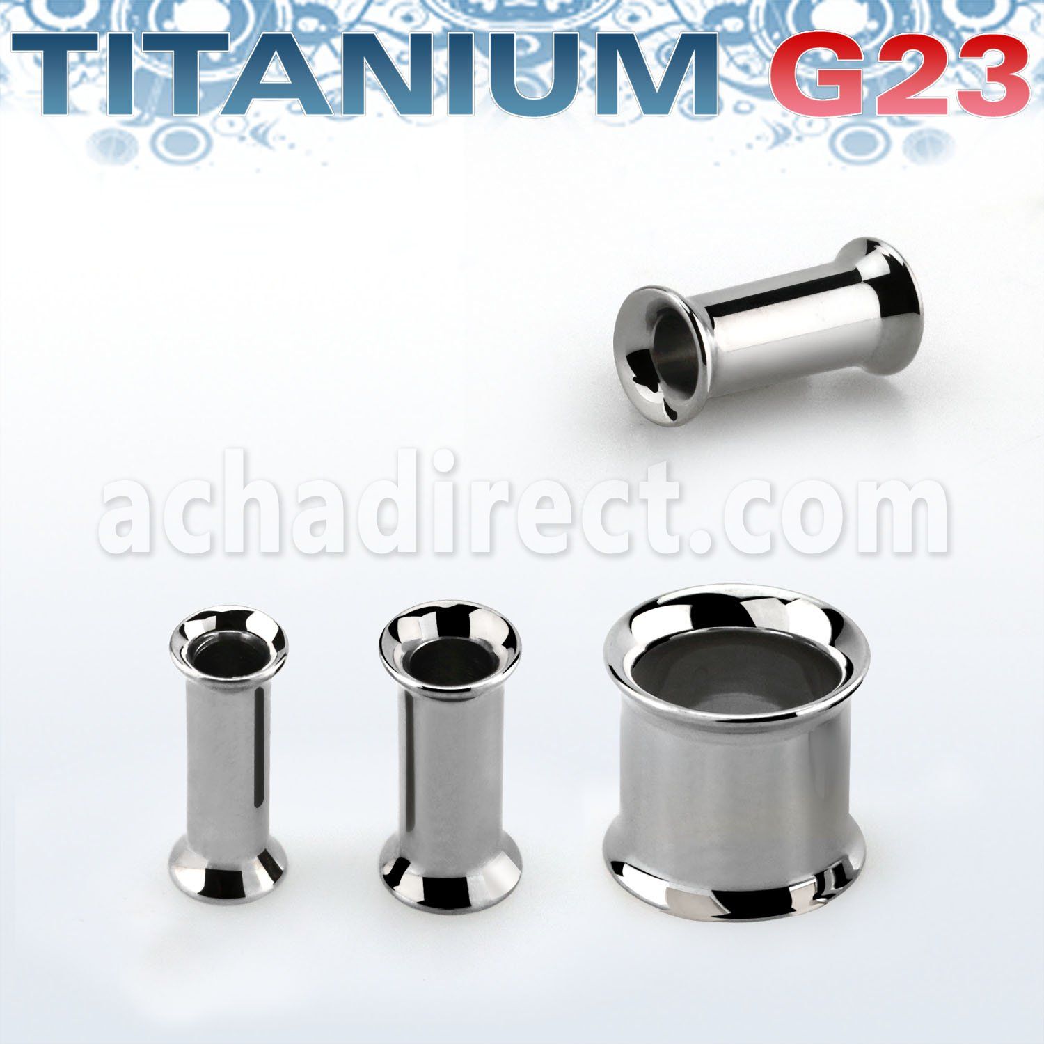 udpg high polished titanium g23 double flare flesh tunnel