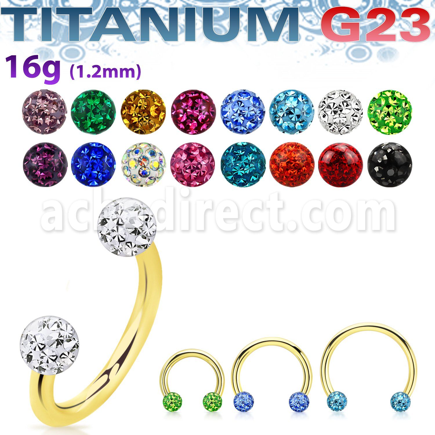 ugcbefr3 gold anodized titanium circular barbell 16g ferido