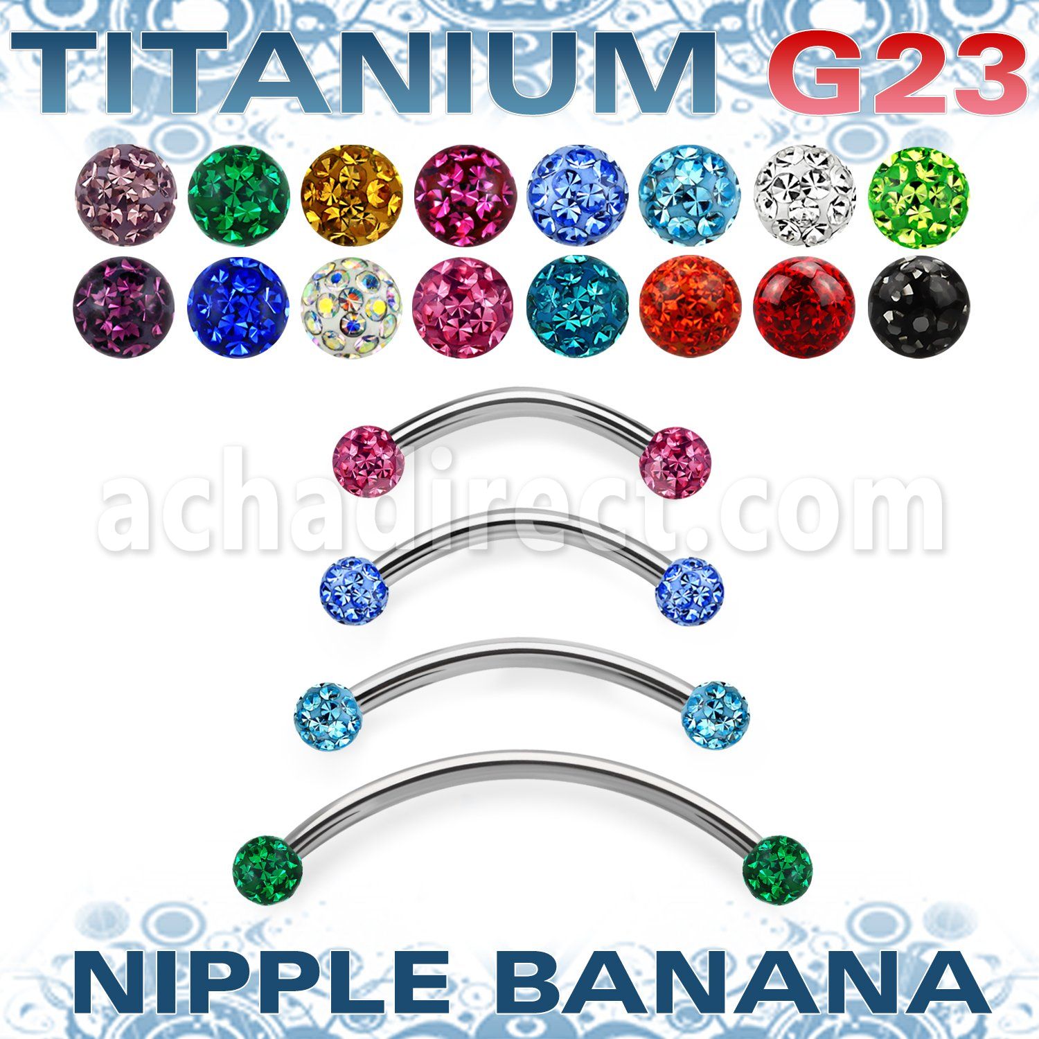 unpbnfr4 titanium g23 banana 4mm ferido glued balls