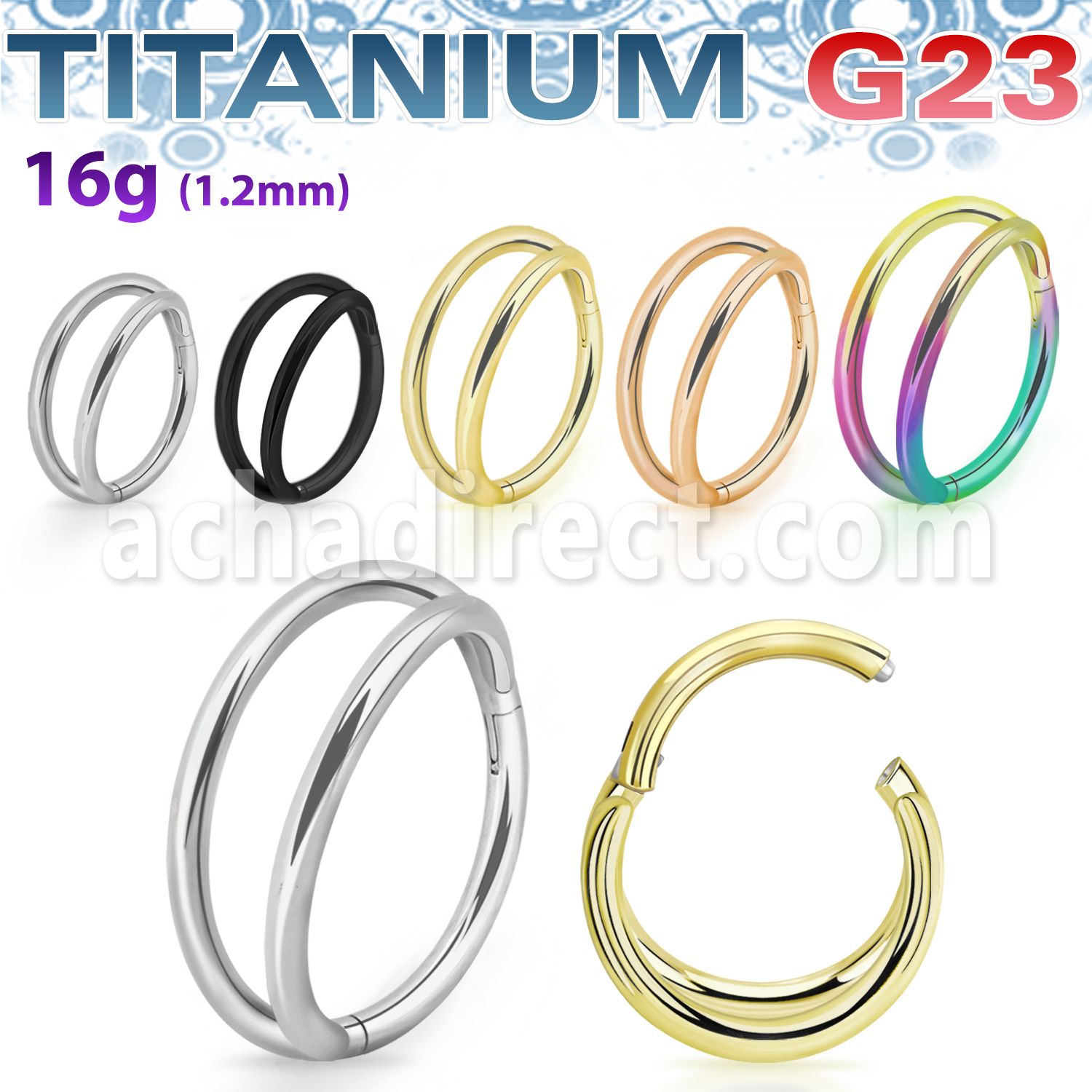 usgsh32 titanium g23 hinged segment ring 16g double rings