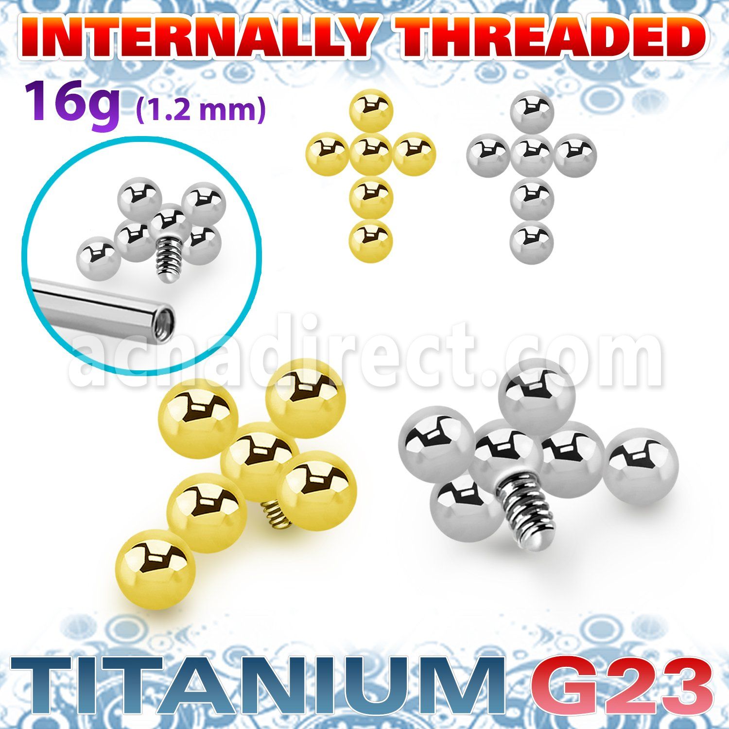 ush3in titanium g23 cross bead balls top