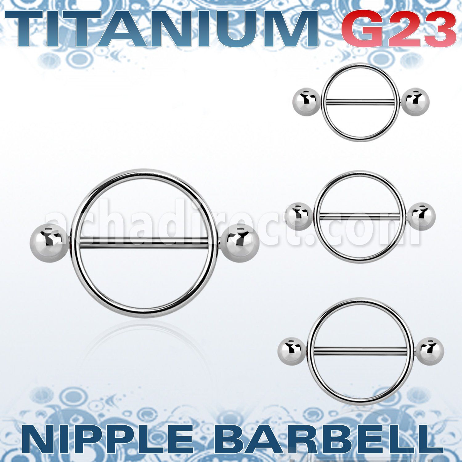 usnpe steel nipple shield w a titanium g23 bar w two 5mm ball