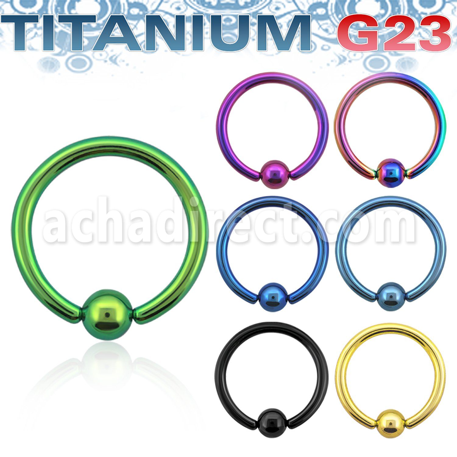 utbcr anodized titanium g23 ball closure ring with 4mm ball