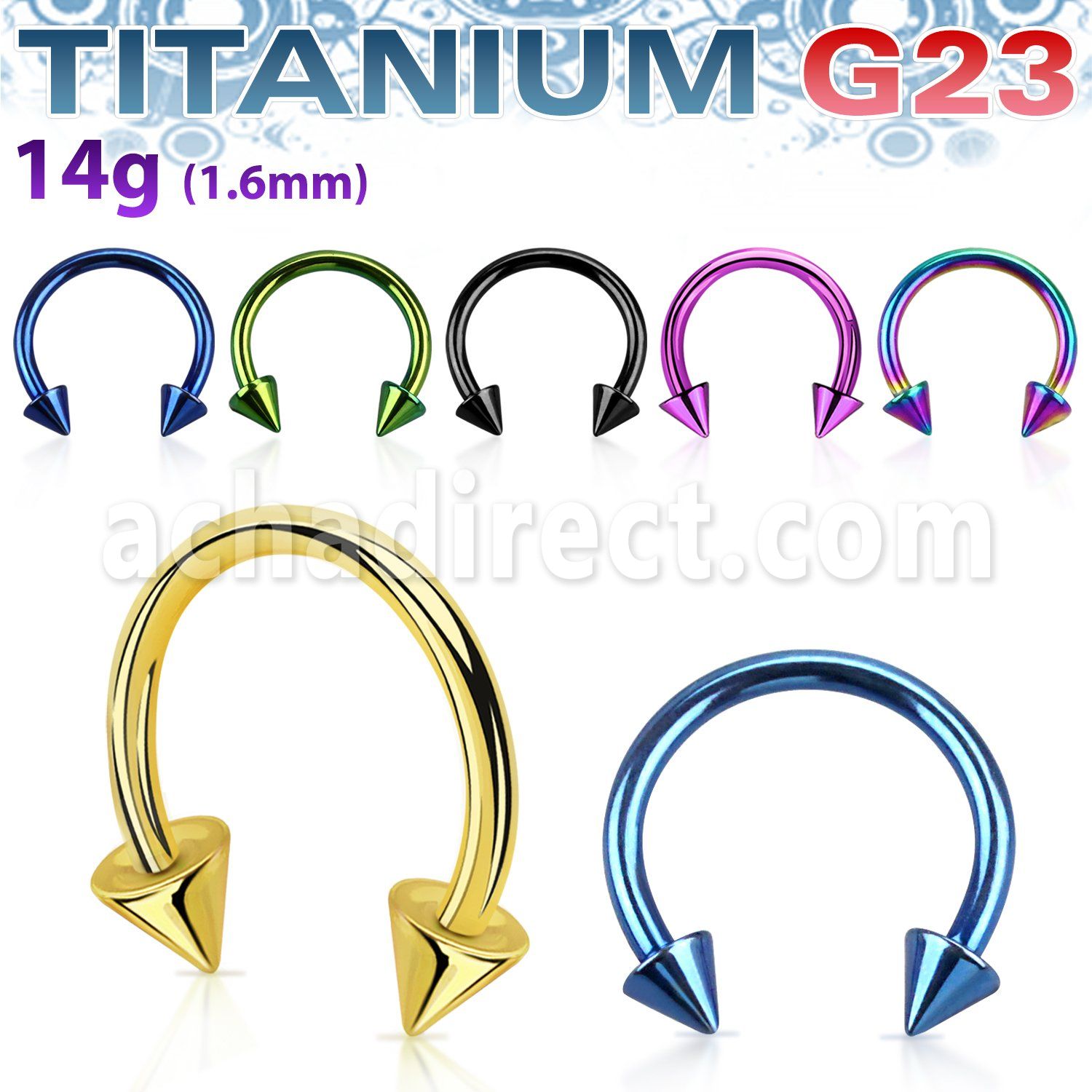utcbcn anodized titanium g23 circular barbell with 4mm cones