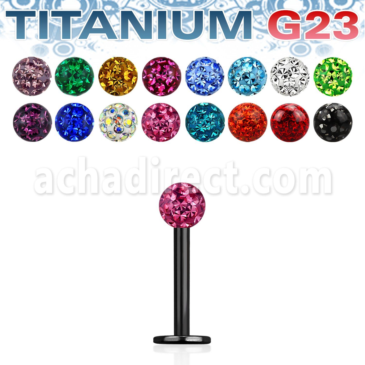 utlbfr3 anodized titanium g23 labret 16g 3mm ferido ball
