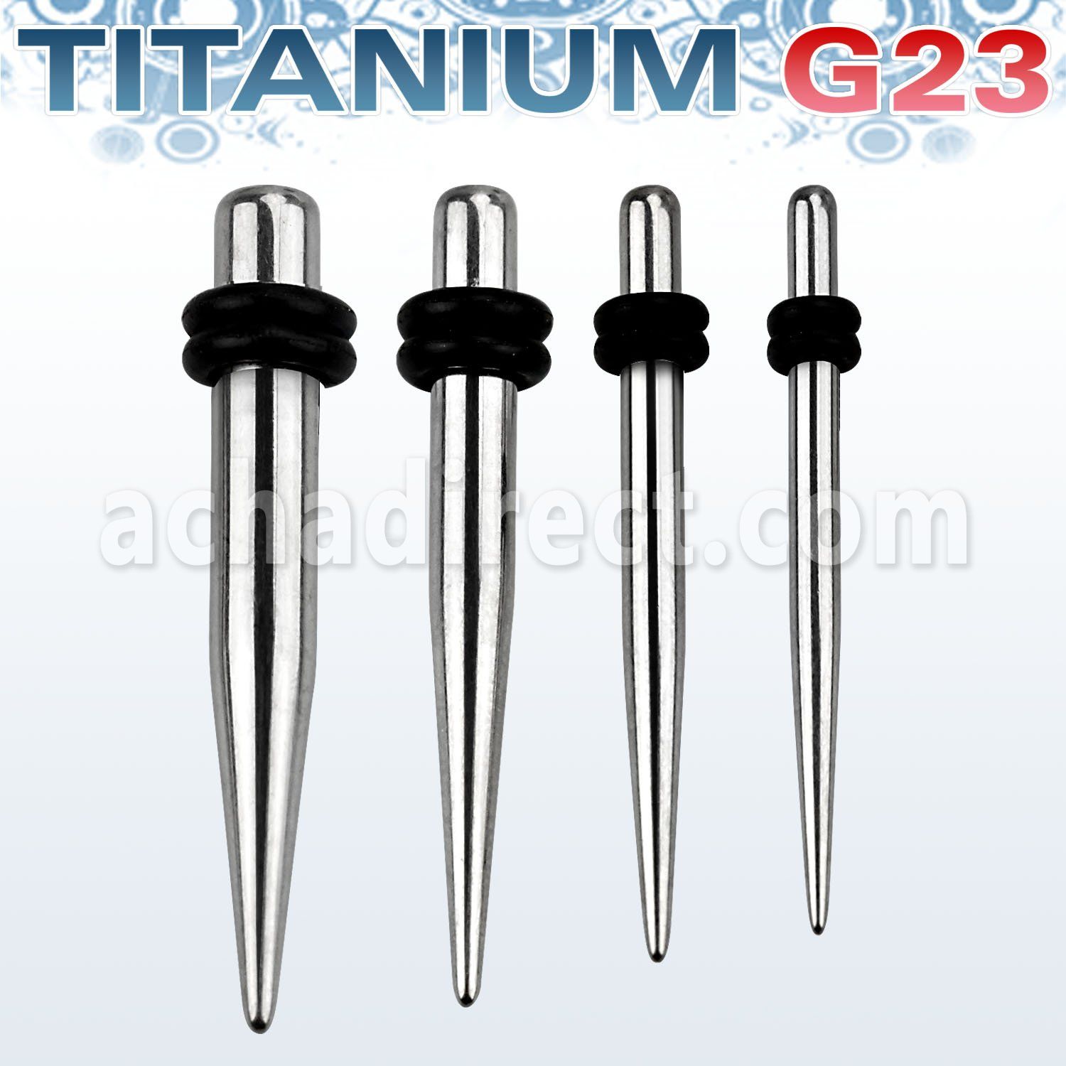 utp high polished titanium g23 taper with double o ring