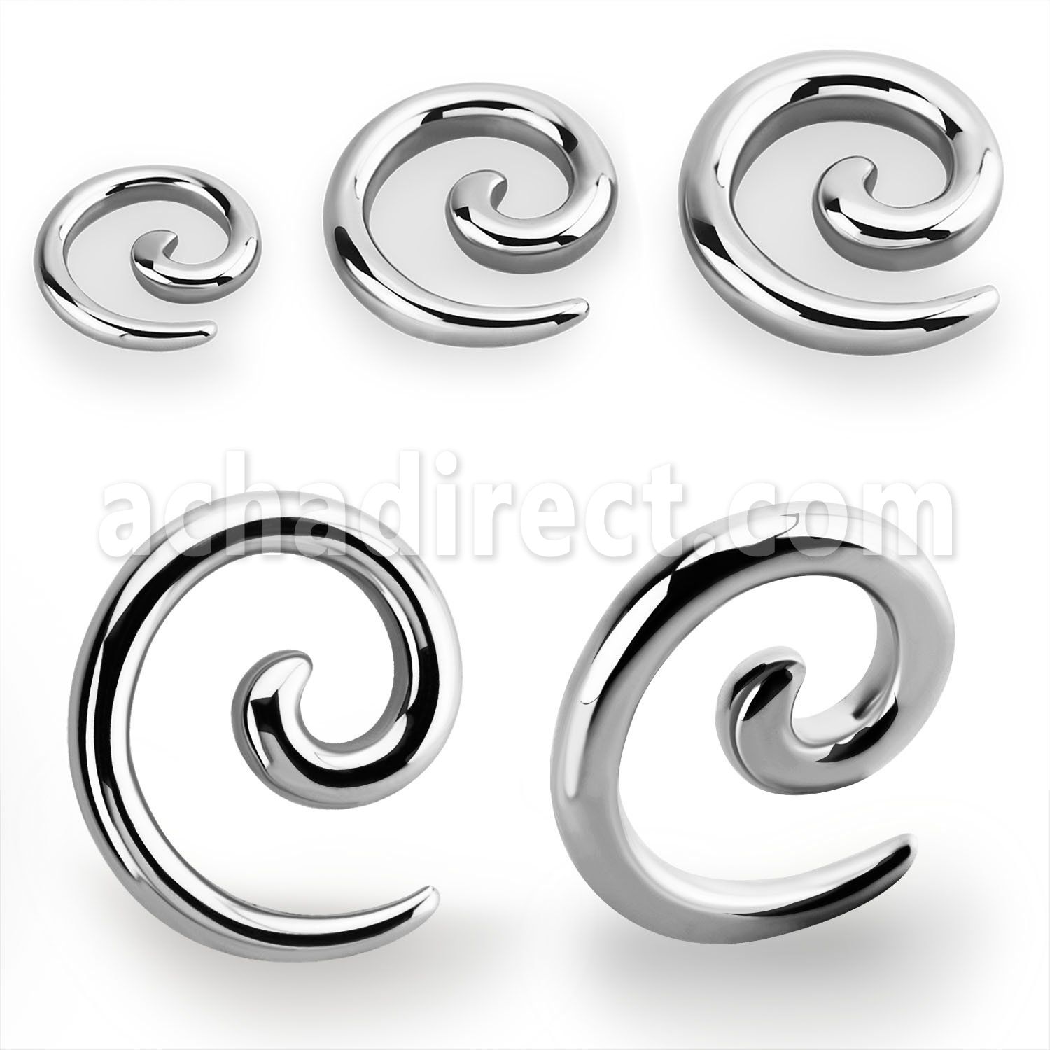 wspg high polished surgical steel spiral coil taper expander