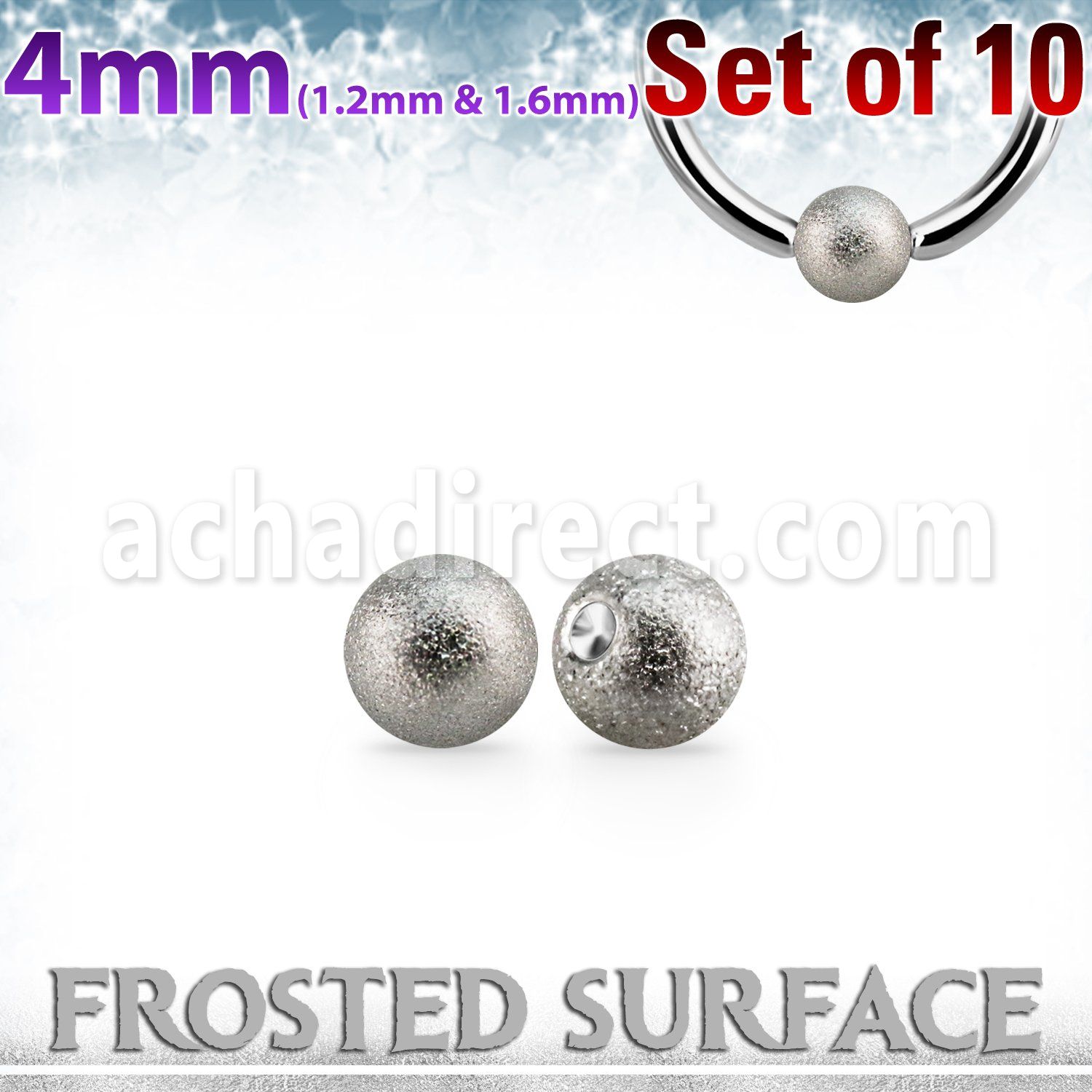 xdpfob4 set w 10  4mm steel dimple balls w frosted surface