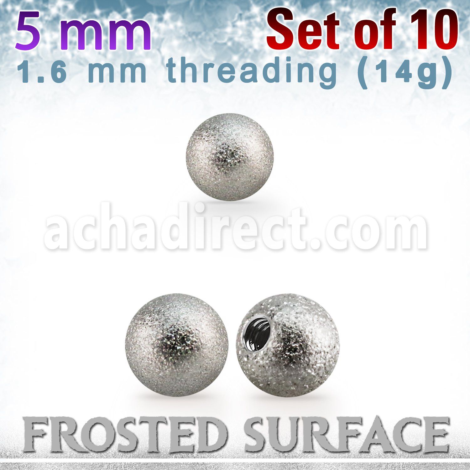 xfobal5 10 pcs of 5mm 316l steel ball w frosted surface 1.6mm
