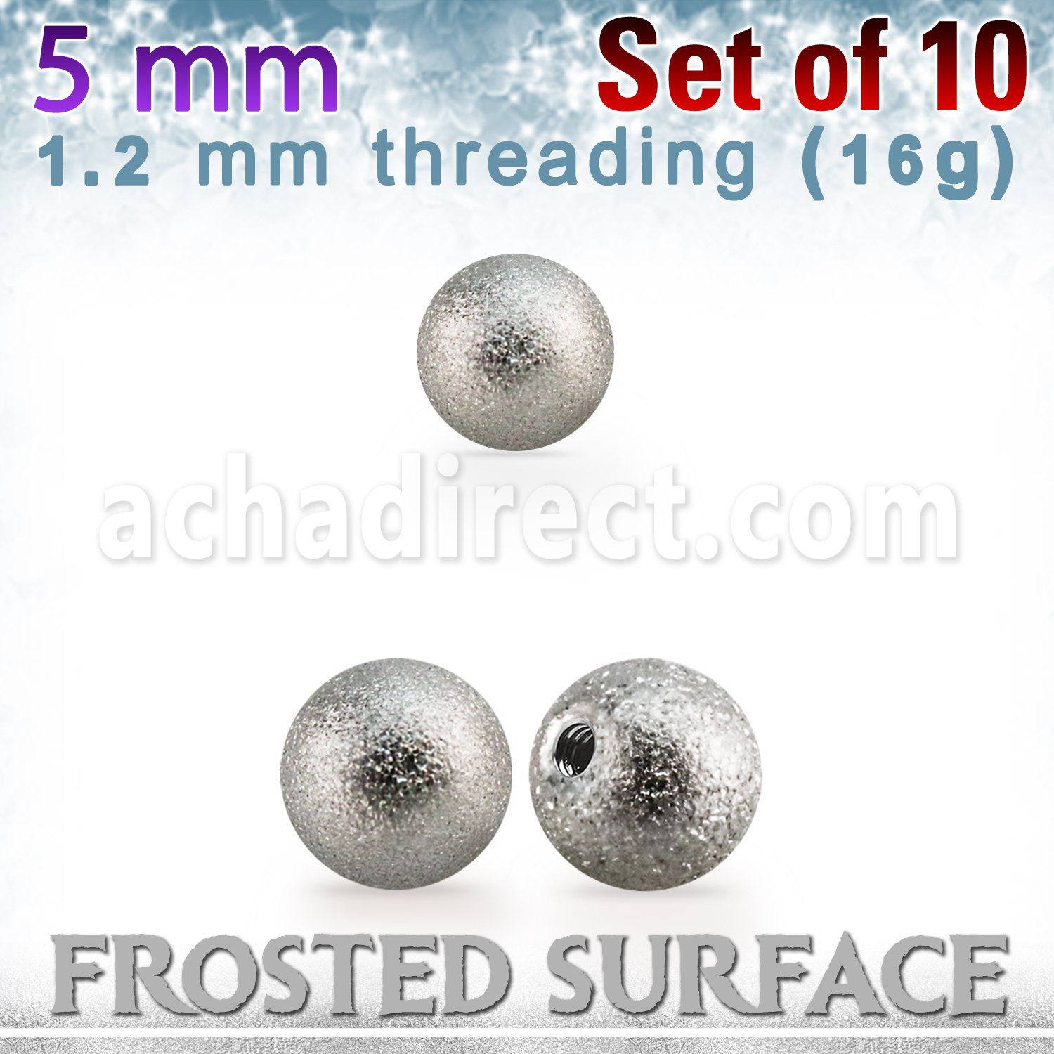 xfobal5s pack w 5mm steel ball with a frosted effect surface