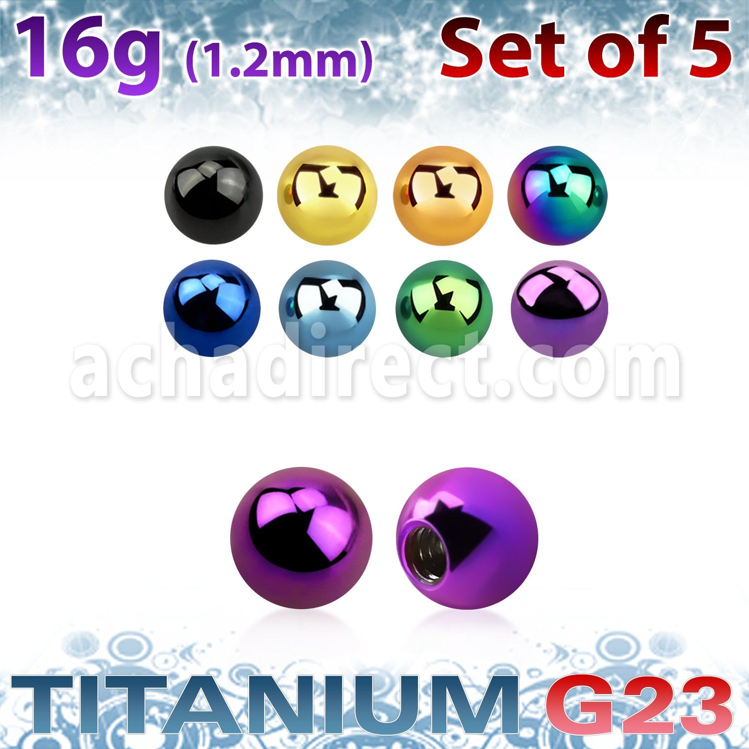 xubt3s pack of 3mm anodized titanium g23 balls thread 1 2mm