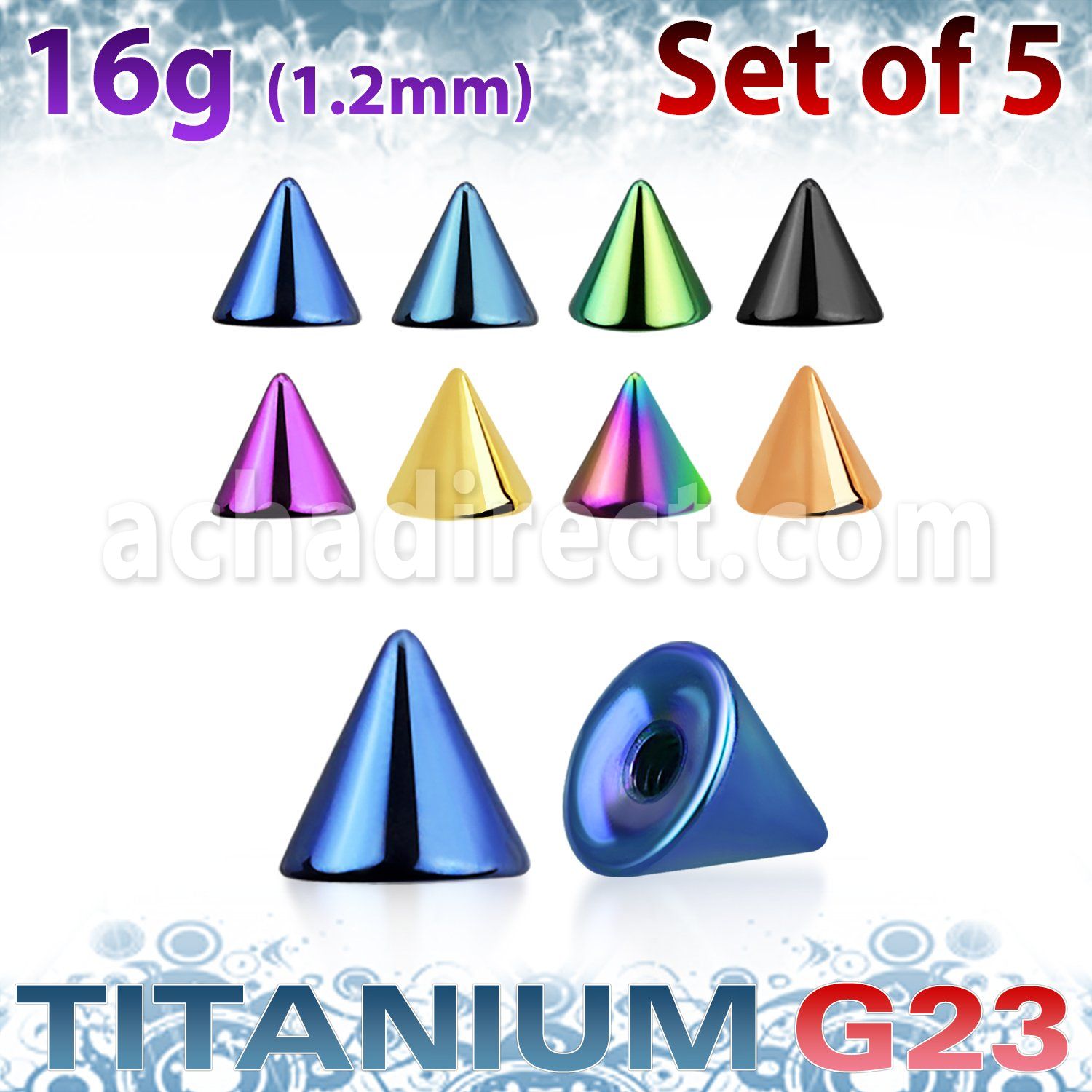 xucnt4s set of 4mm anodized titanium g23 cones 1 2mm thread