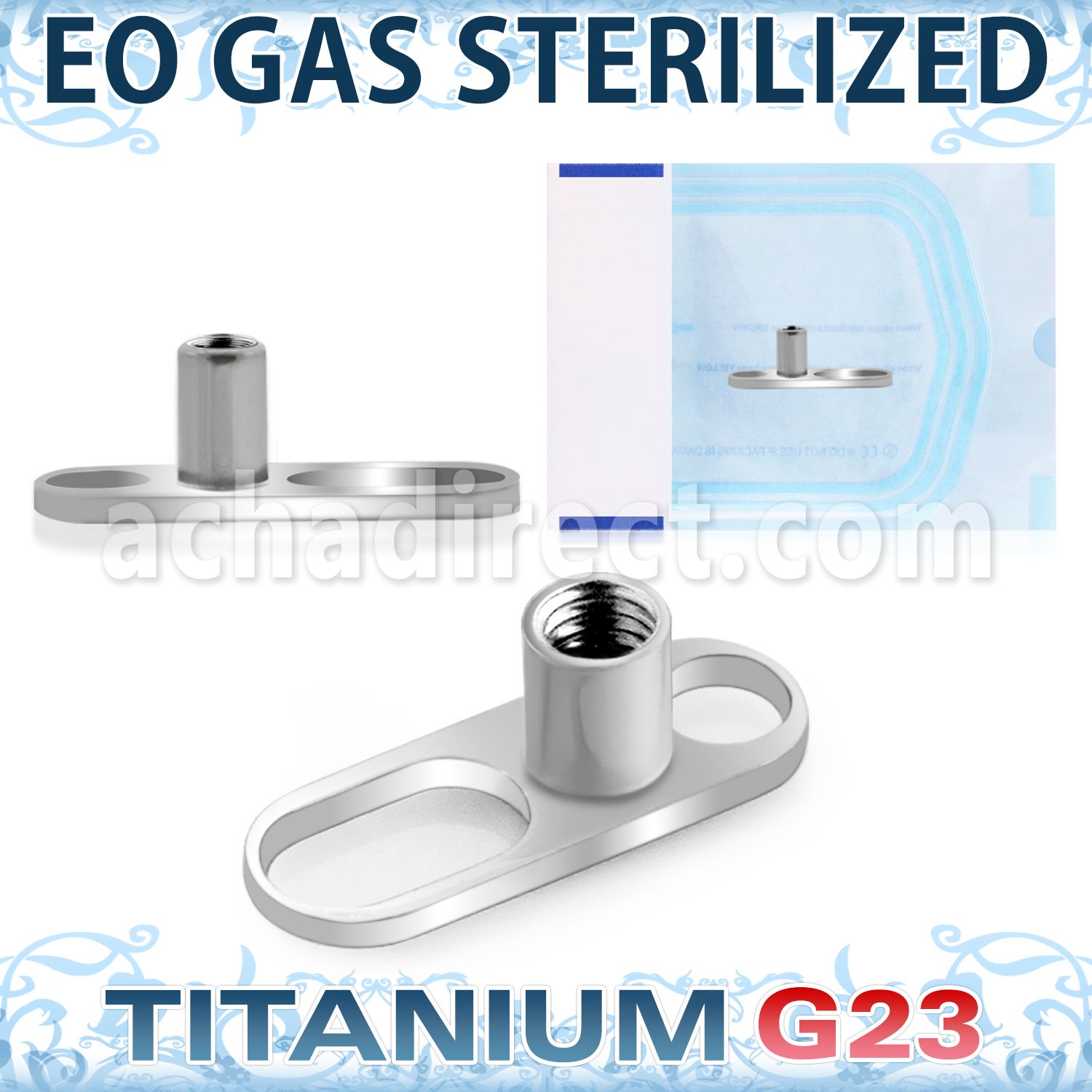 ztsa3 sterilized titanium g23 base part two holes internal