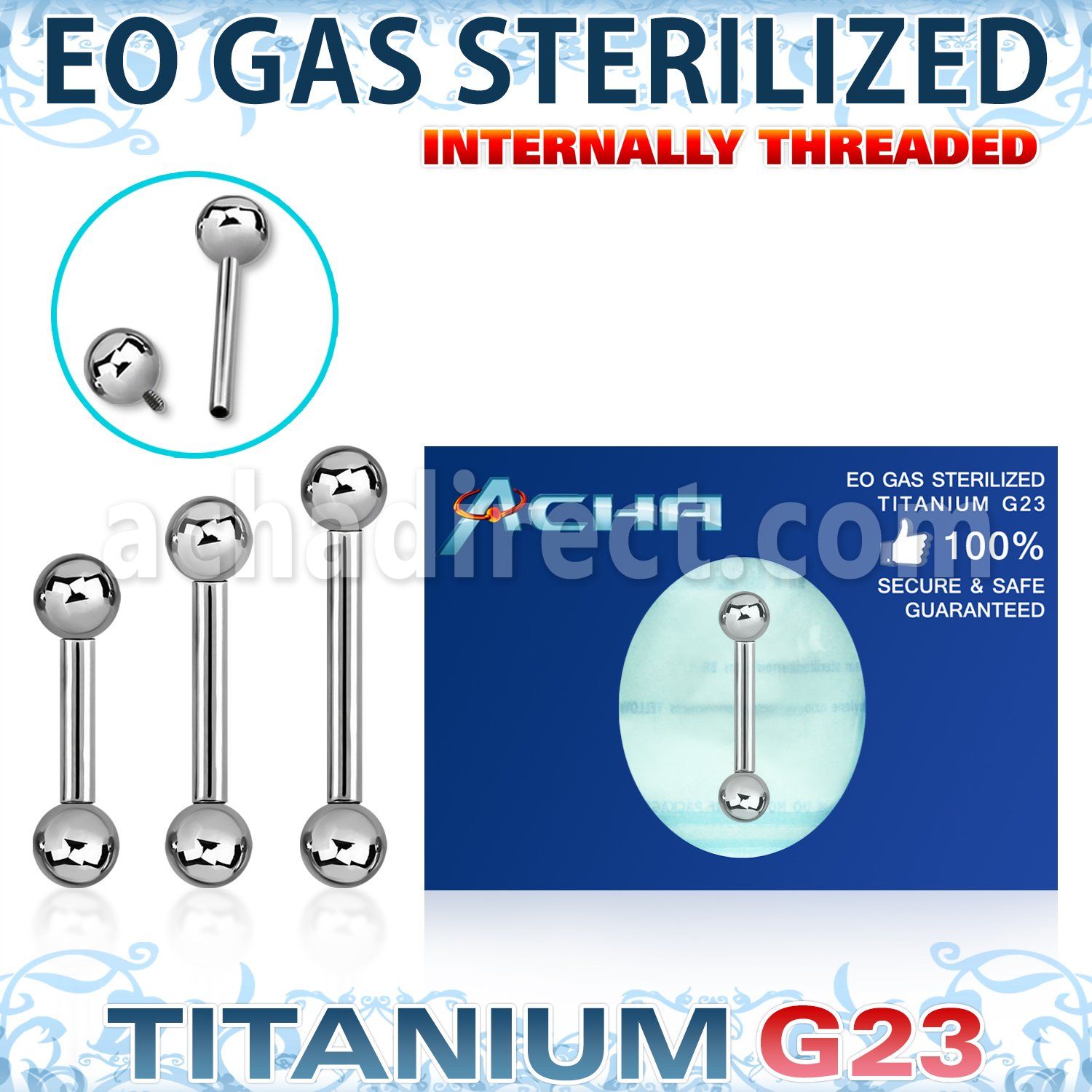 zubbsin sterilized titanium g23 barbell 14g balls internal