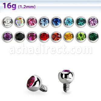 ihjb3 microdermal 3mm acero 316l media bola joya cristal bisel rosca interna dermal anchor base plate height of 2mm 2 5mm al por mayor