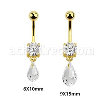 mdk710 gold anodized steel belly banana cz drop