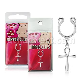 pknp34 steel nonpiercing nipple ring u shape ankh